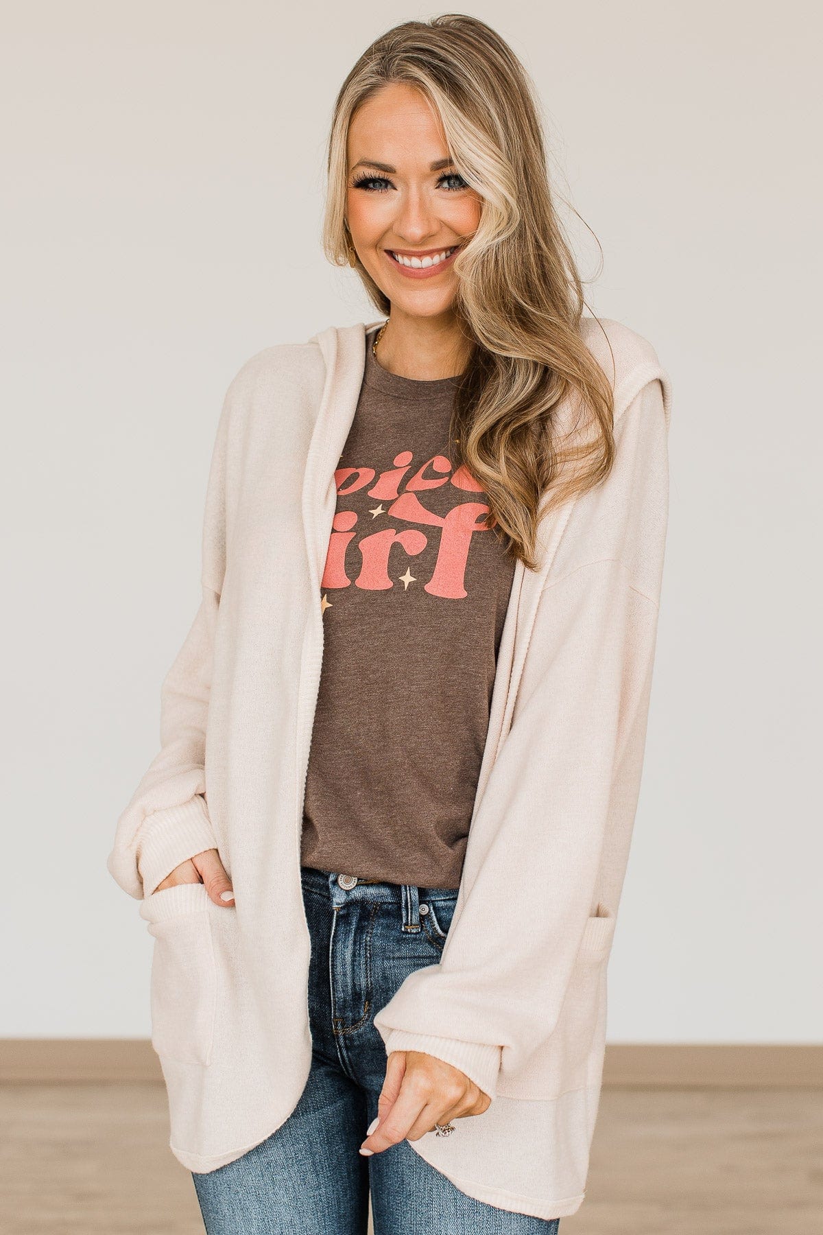Do Your Thing Brushed Knit Cardigan- Cream - Image 4
