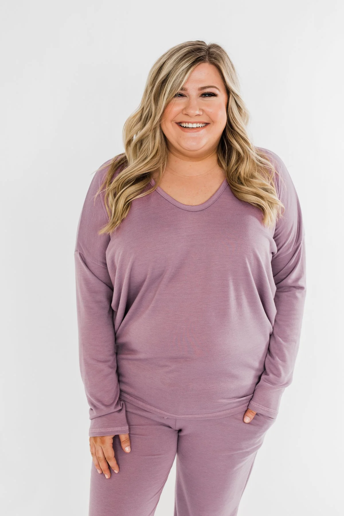 Dolman Sleeve Solid Lounge Top- Lilac - Image 5