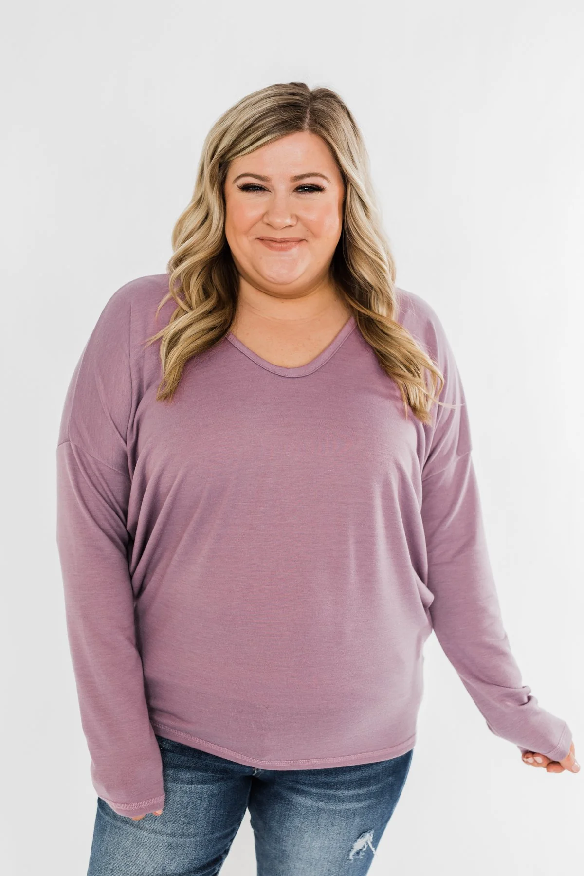 Dolman Sleeve Solid Lounge Top- Lilac - Image 7