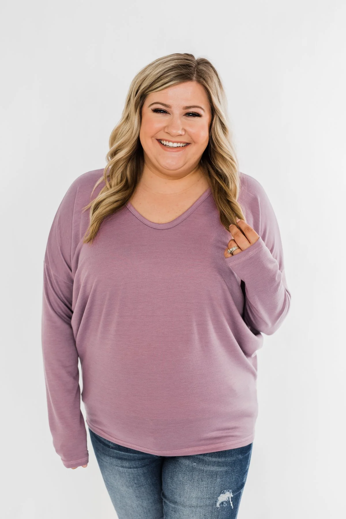 Dolman Sleeve Solid Lounge Top- Lilac - Image 9