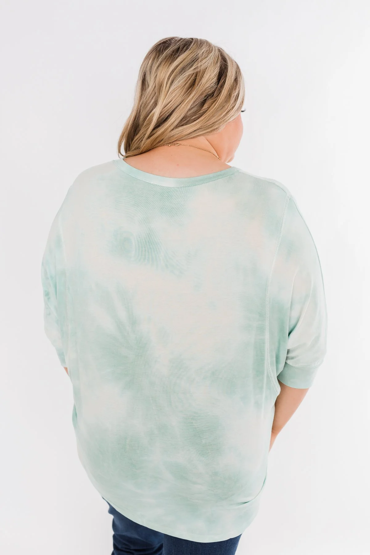 Dolman Sleeve Tie Dye Top- Mint - Image 11