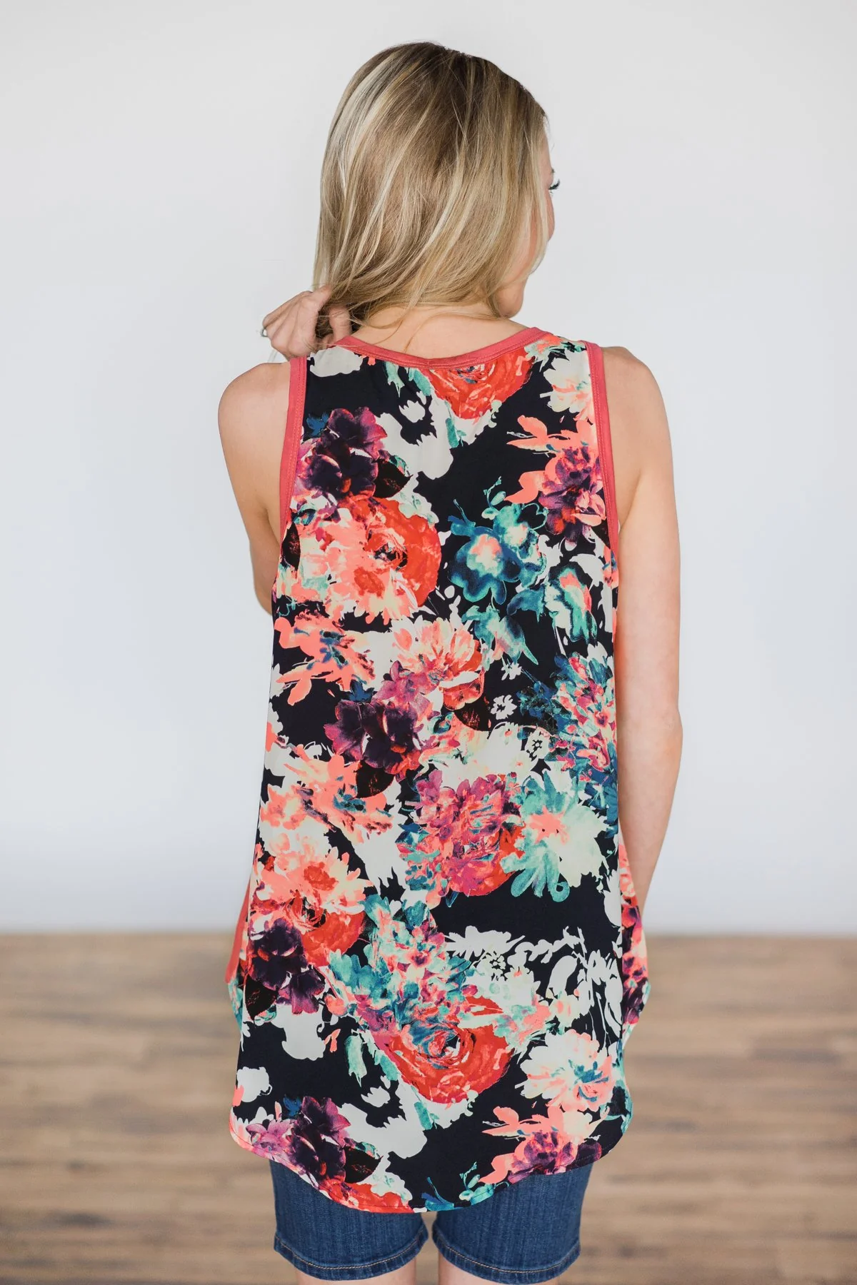 Don't Be Shy Floral Tank Top ~ Coral - Image 5