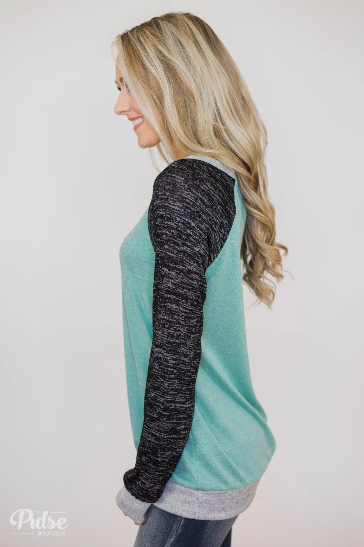 Don't Hesitate Long Sleeve Top- Light Blue - Image 4