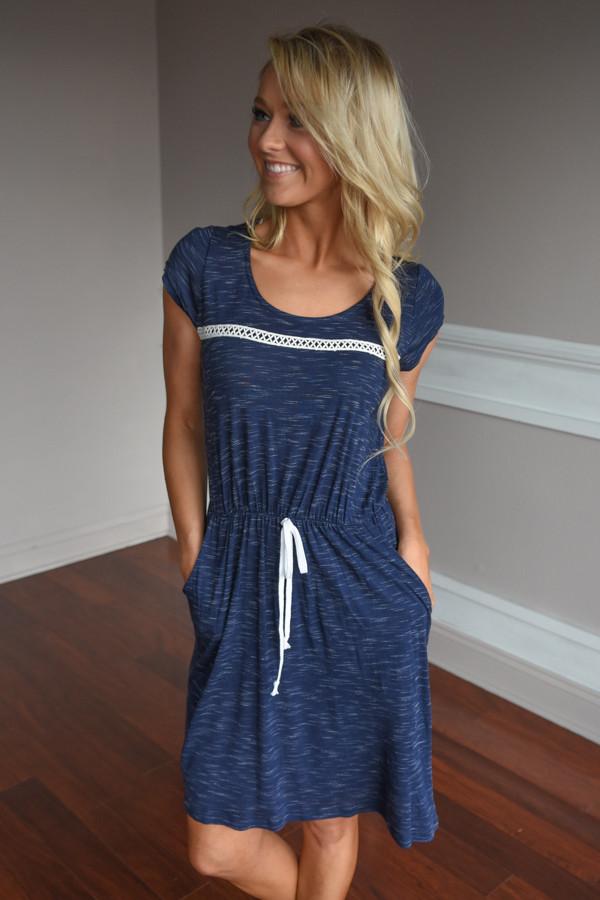 Don't Leave Me Waiting Dress ~ Navy - Image 7