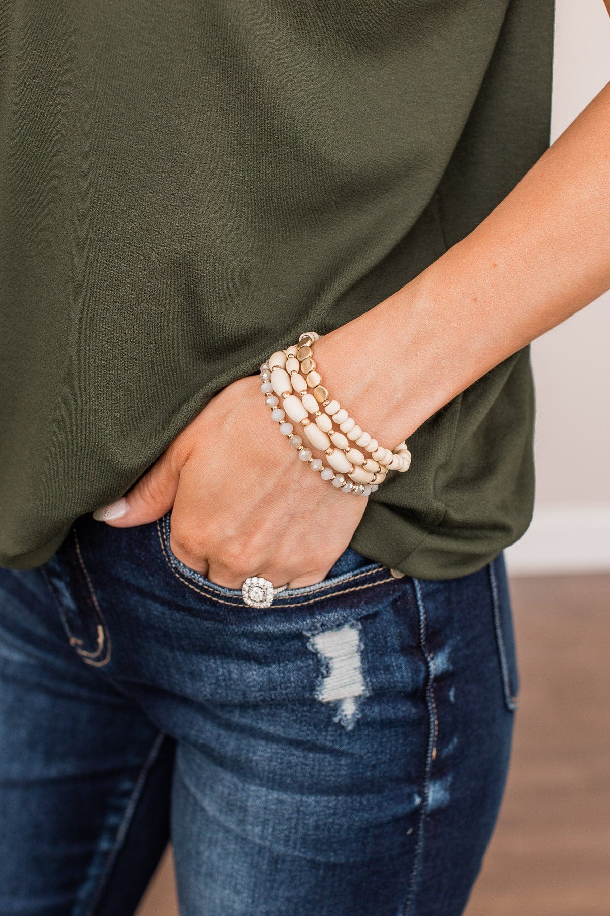 Don't Need To Try Gold Bracelet Set- Natural - Image 3