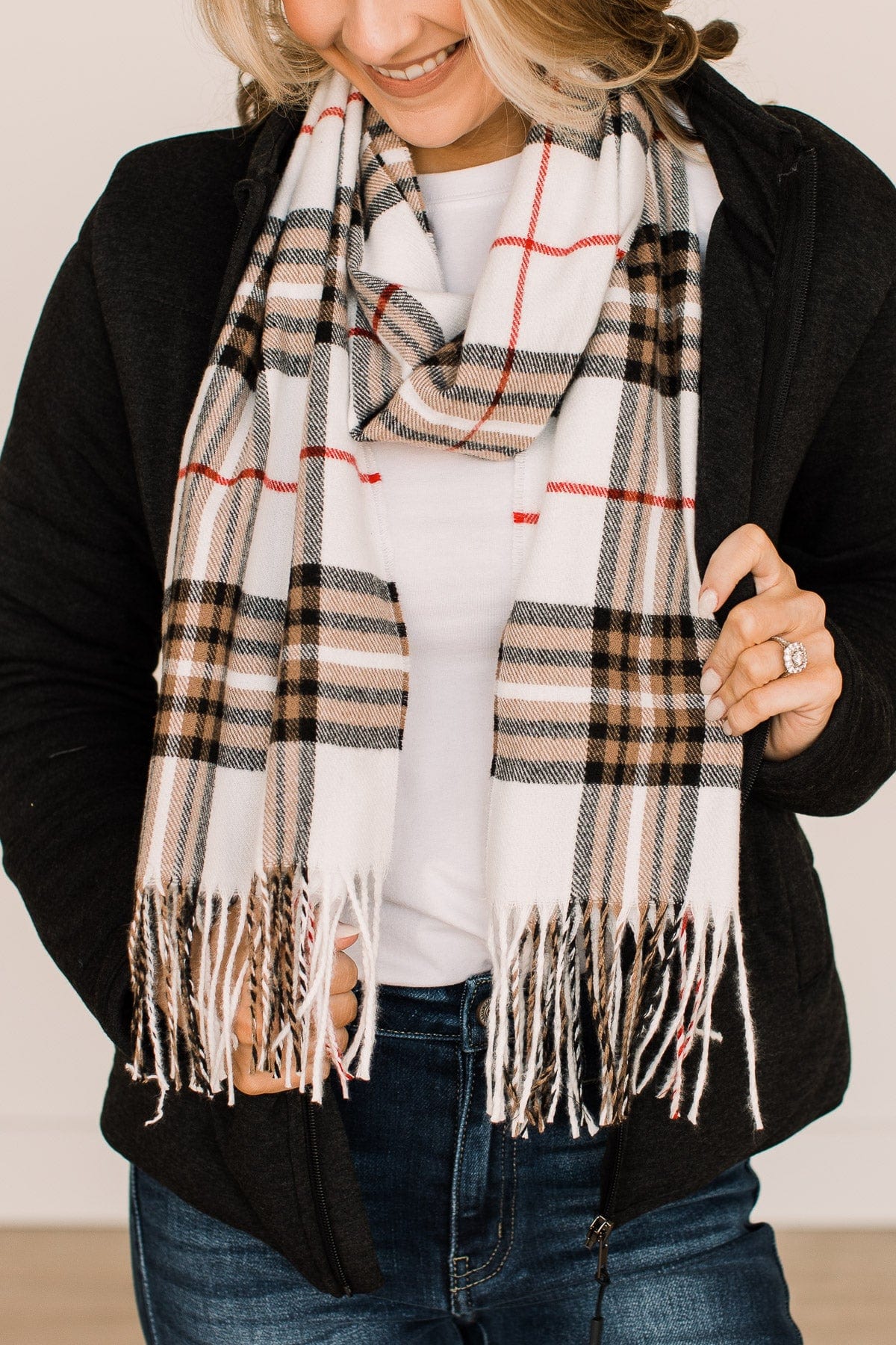 DOORBUSTER Festive Plaid Oblong Scarf - Image 2