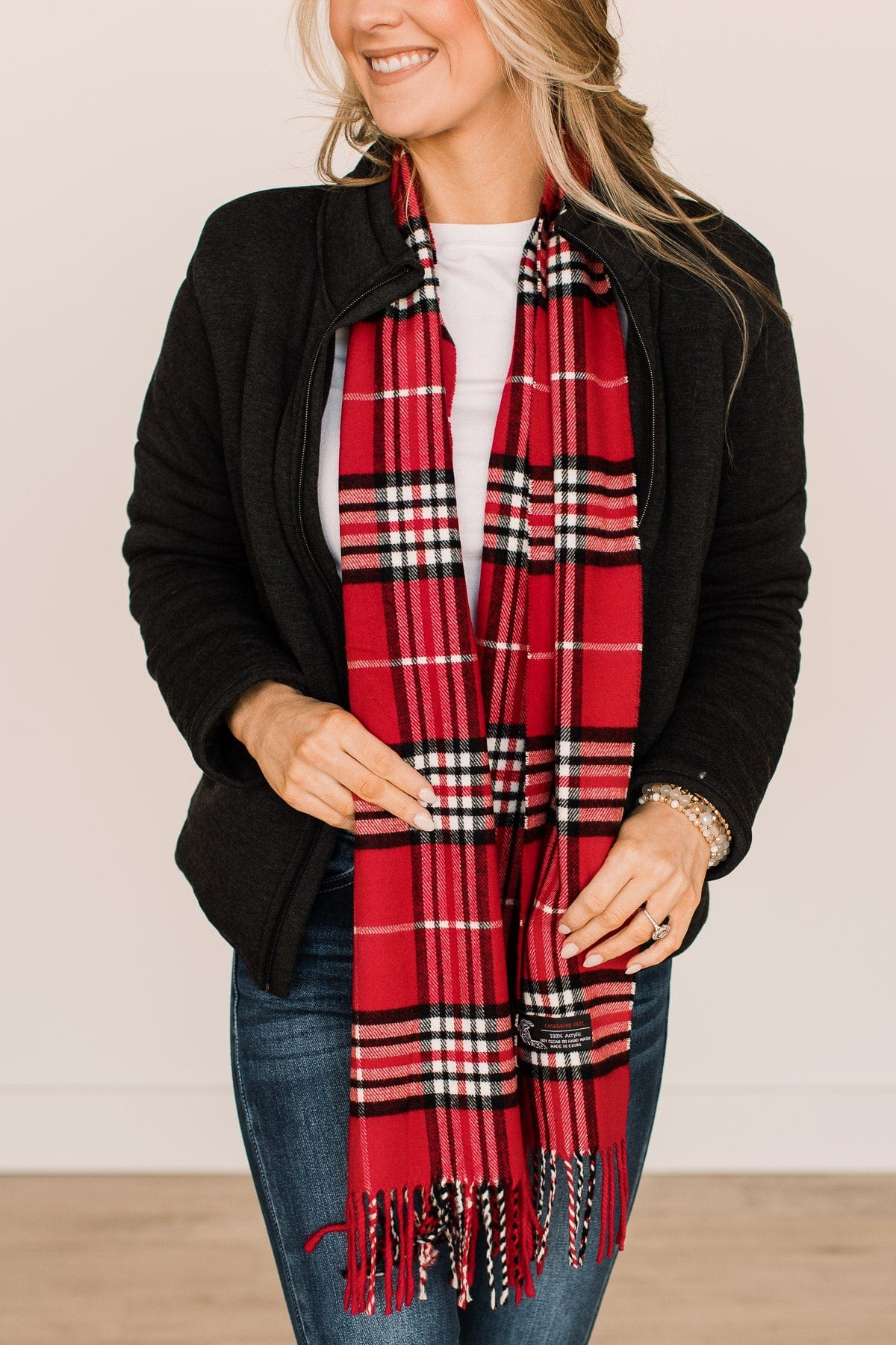 DOORBUSTER Festive Plaid Oblong Scarf - Image 6