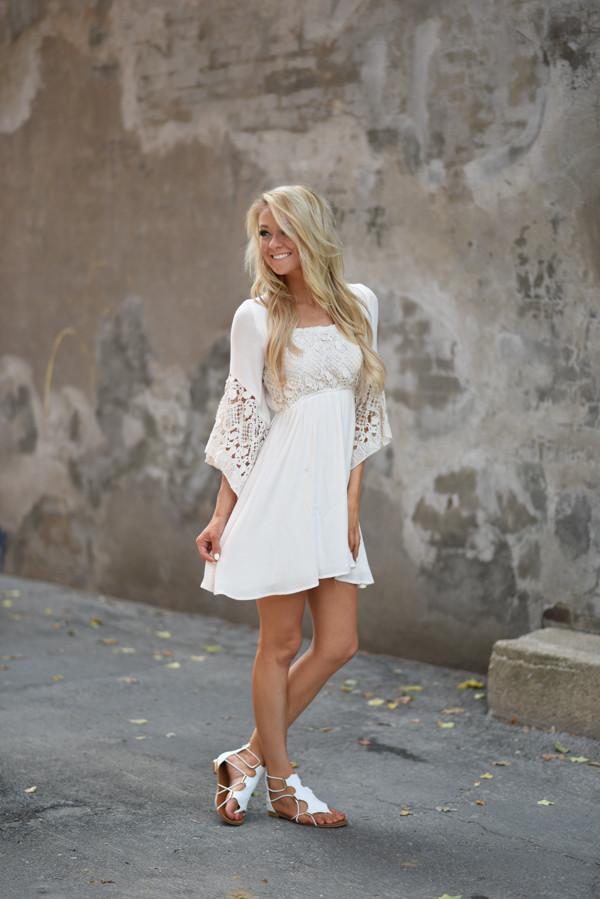 Down a Dirt Road Cream Dress - Image 4