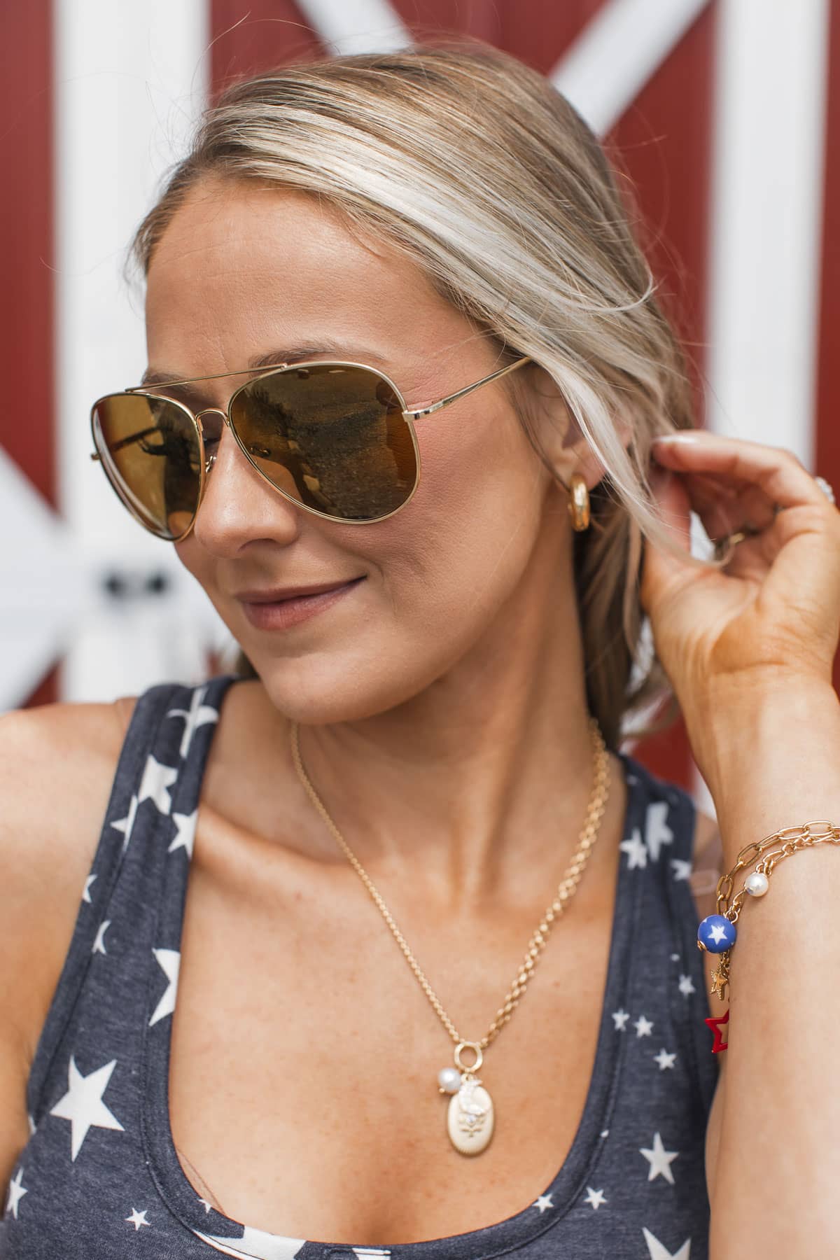 Down By The Bay Aviator Sunglasses- Light Brown - Image 2