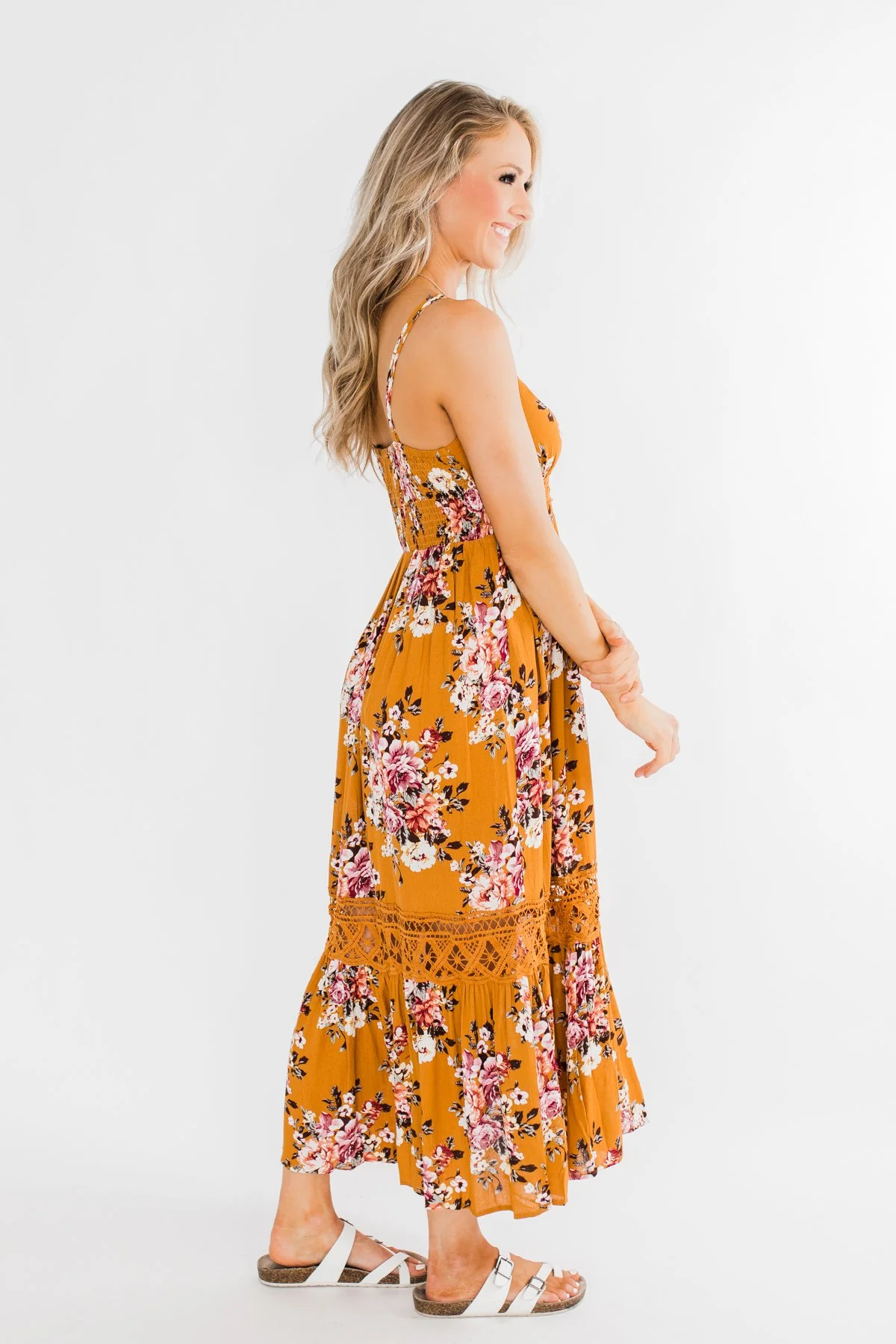 Drawn To You Floral Maxi Dress- Copper Yellow - Image 10