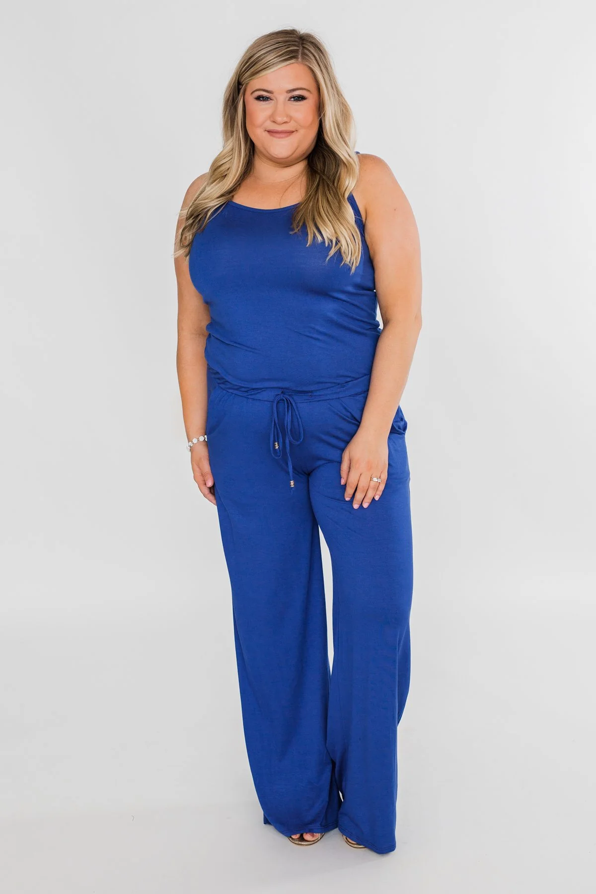 Drawstring Jumpsuit Royal Blue - Image 14