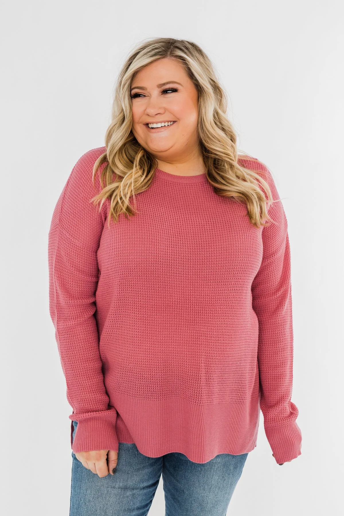 Dream About Us Knit Sweater- Lipstick Pink