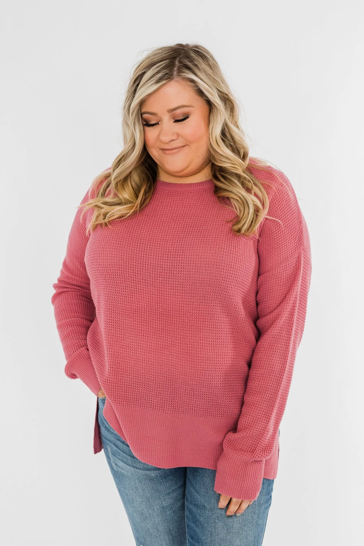 Dream About Us Knit Sweater- Lipstick Pink - Image 7