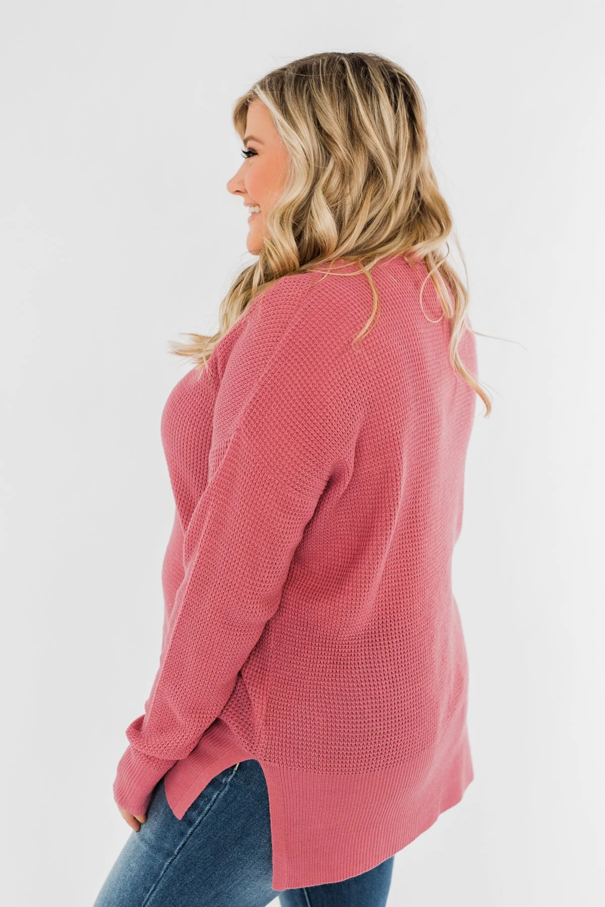 Dream About Us Knit Sweater- Lipstick Pink - Image 9
