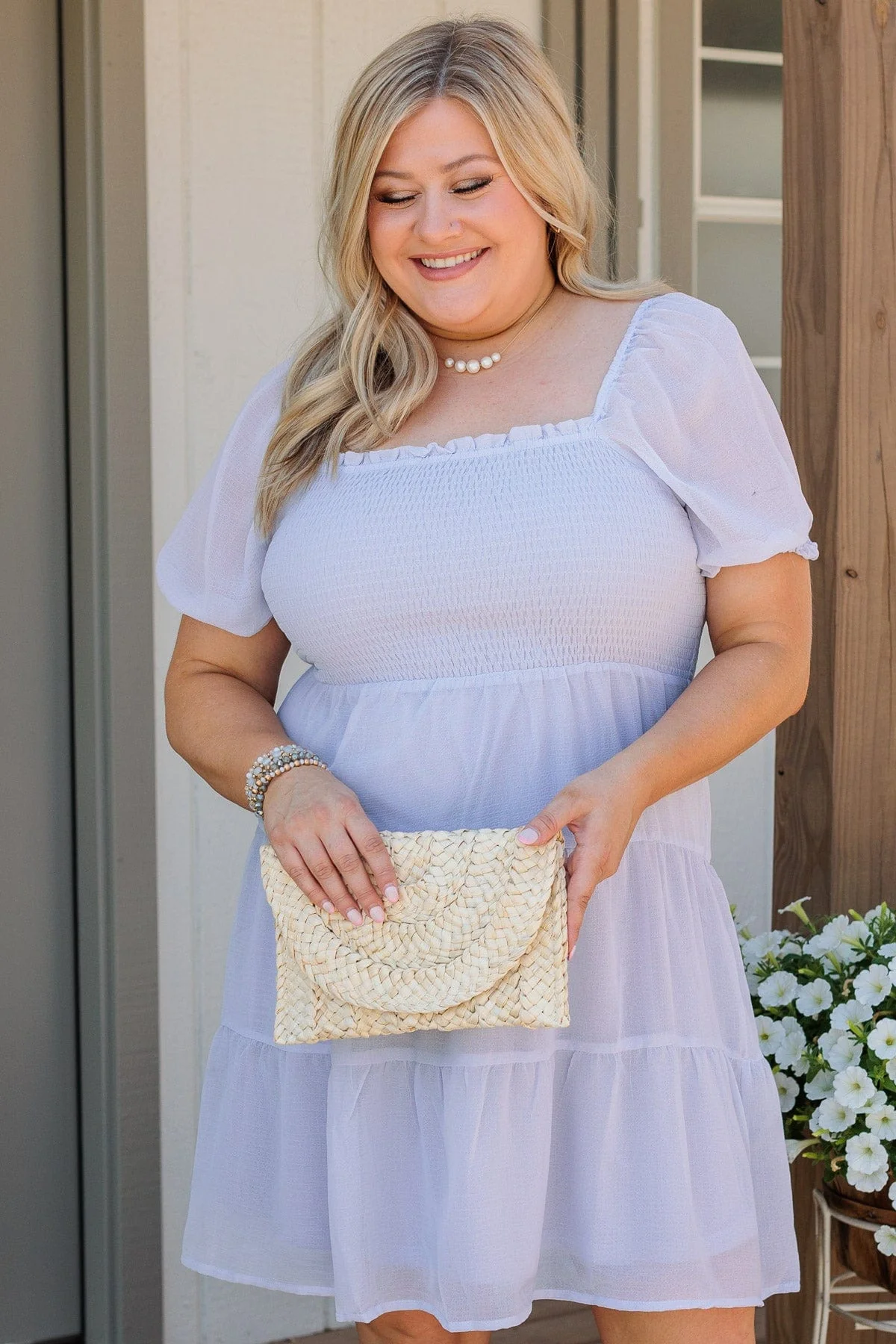 Dream Come True Smocked Dress- Dusty Blue - Image 8