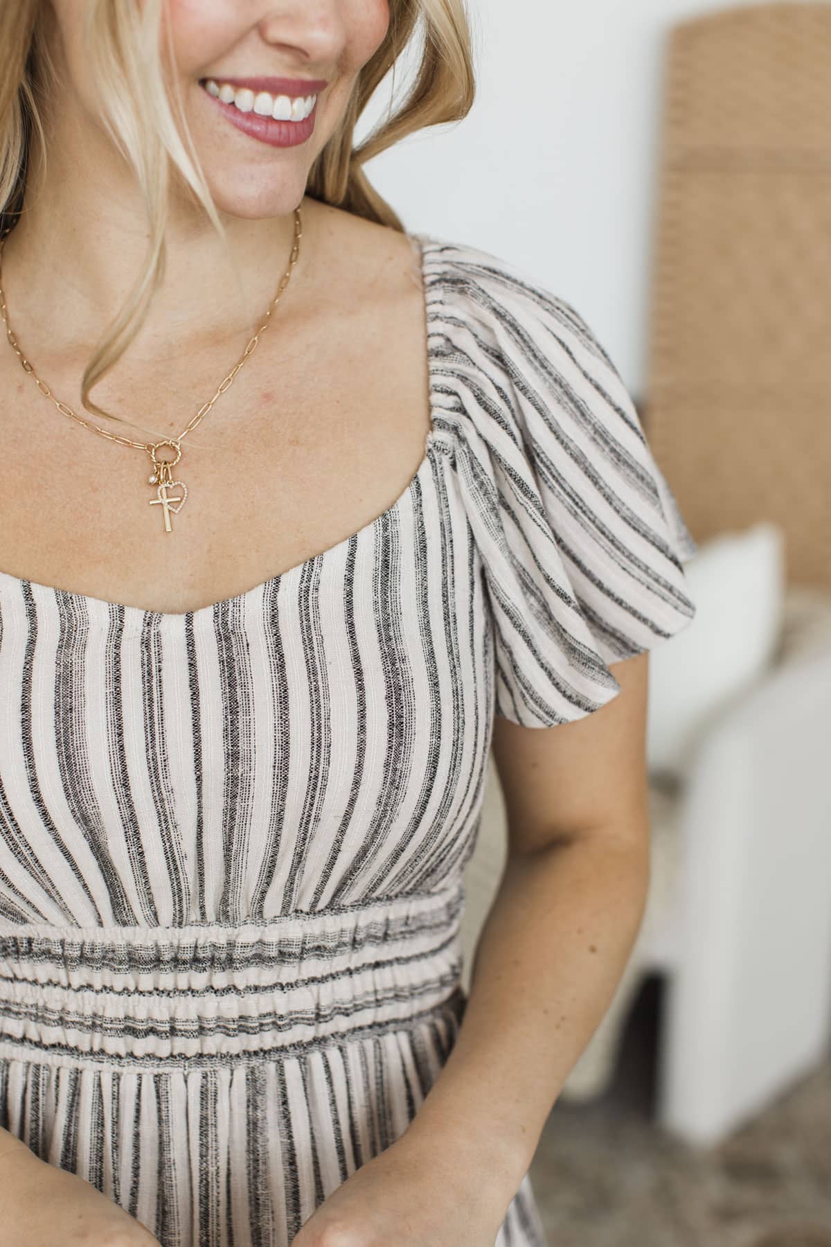 Dream It Anyway Striped Mini Dress- Ivory & Black - Image 2