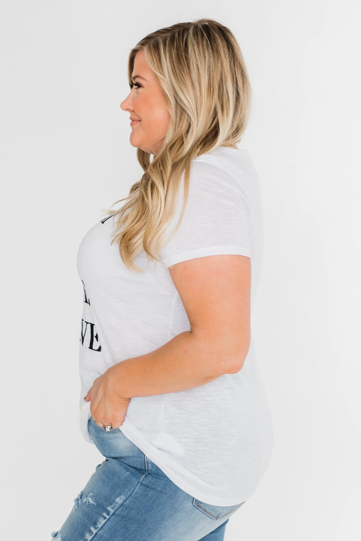 Dream, Love, Inspire, Believe Graphic Tee- White - Image 8