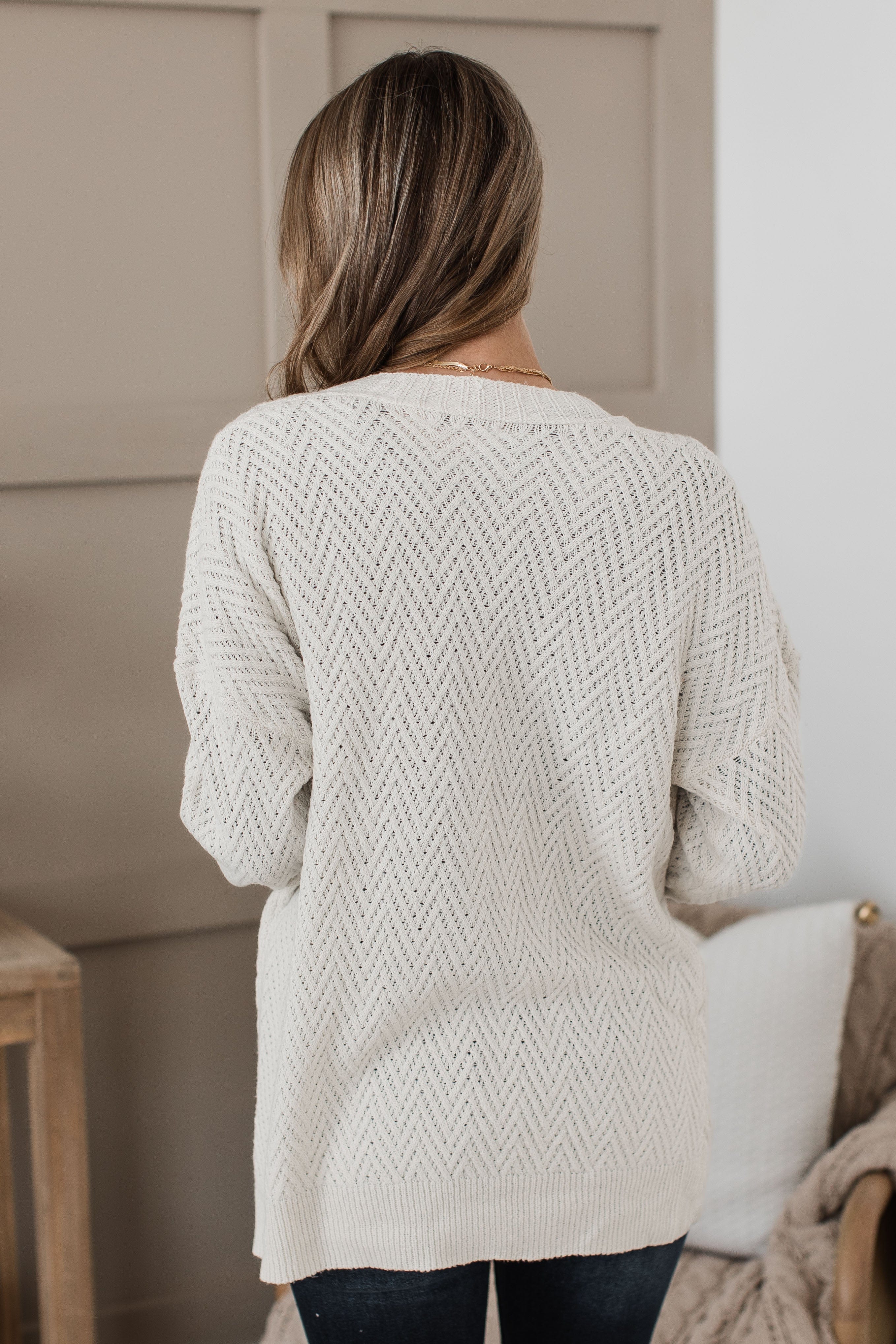 Dream Romance Open Front Cardigan- Cream - Image 6