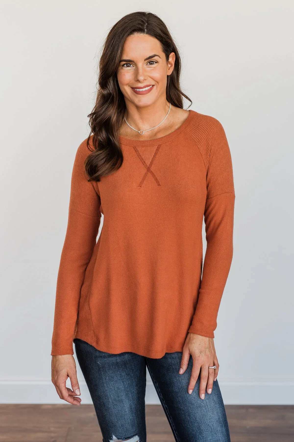 Dreaming About Fall Long Sleeve Top- Burnt Orange - Image 10