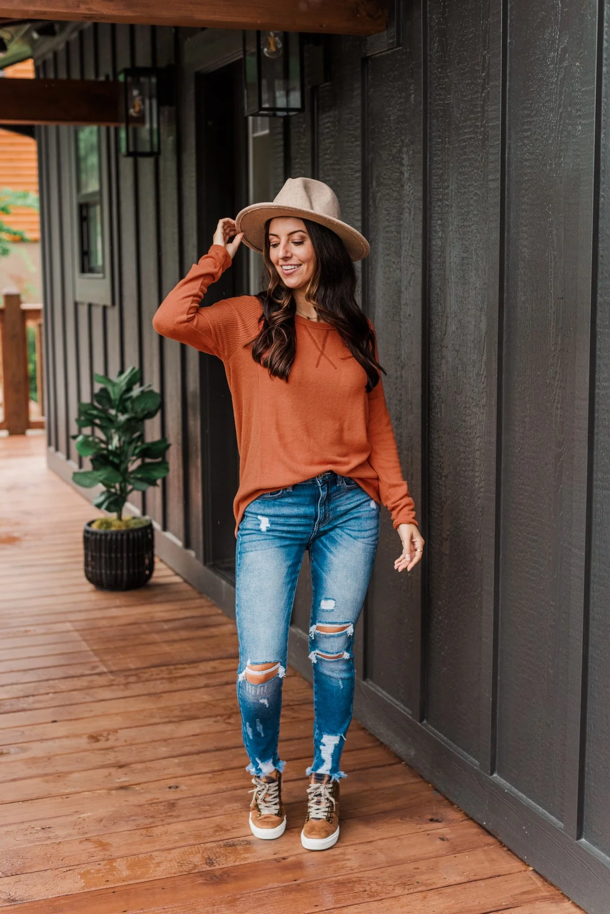 Dreaming About Fall Long Sleeve Top- Burnt Orange - Image 5