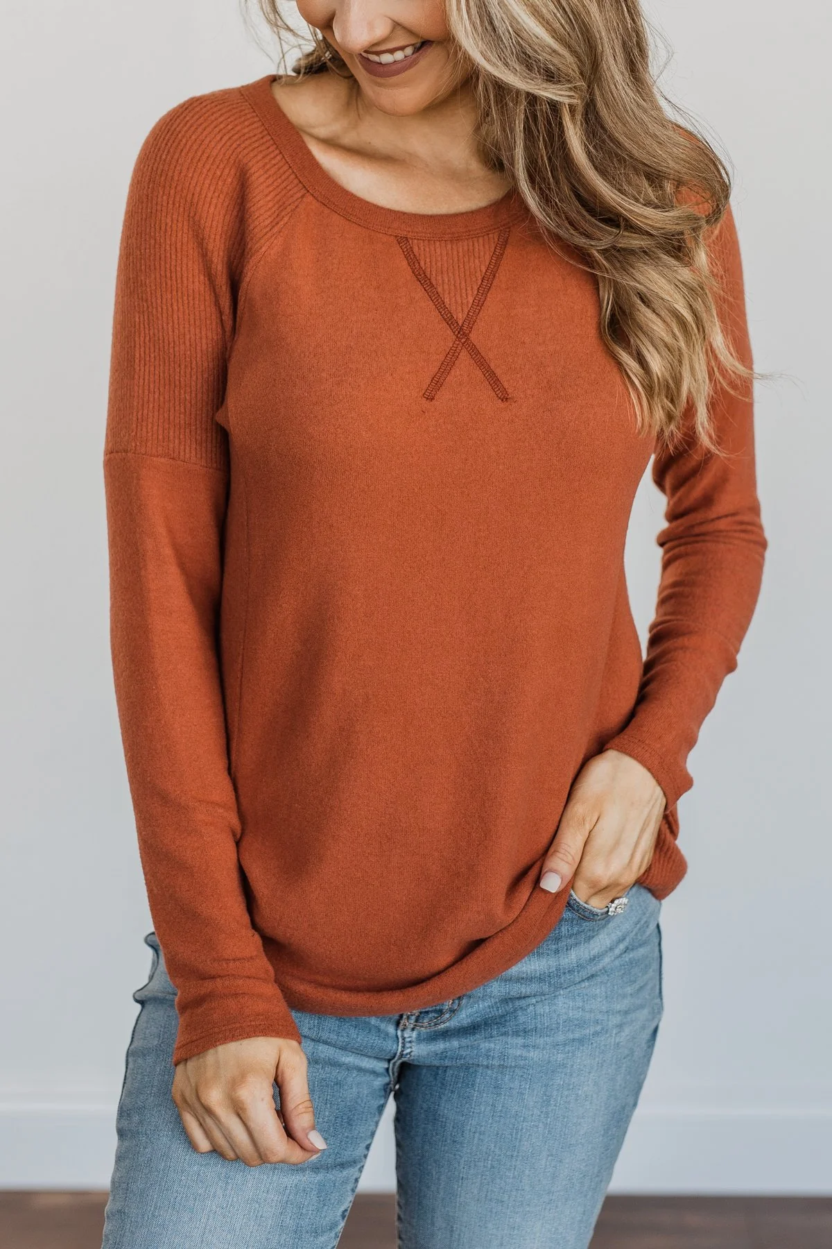 Dreaming About Fall Long Sleeve Top- Burnt Orange - Image 6