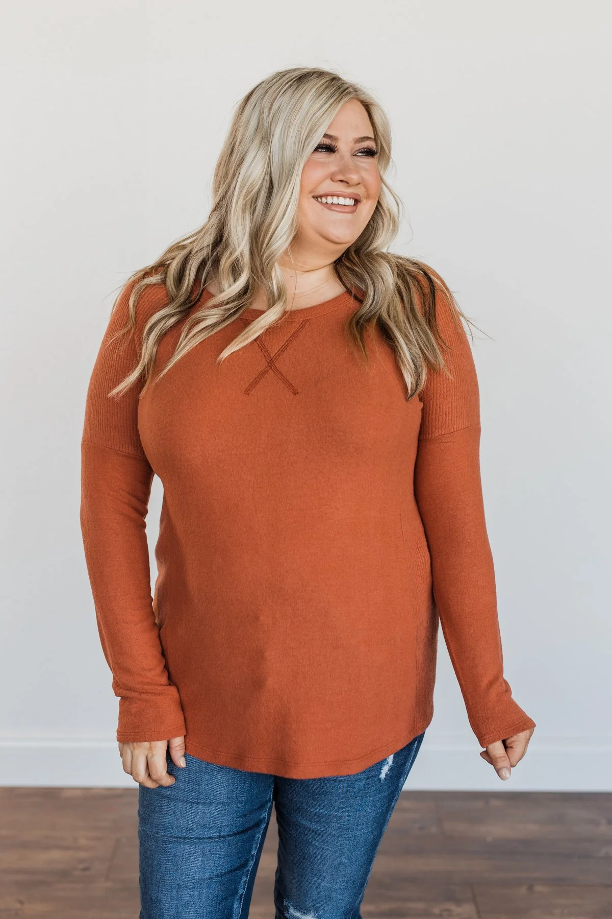 Dreaming About Fall Long Sleeve Top- Burnt Orange - Image 8