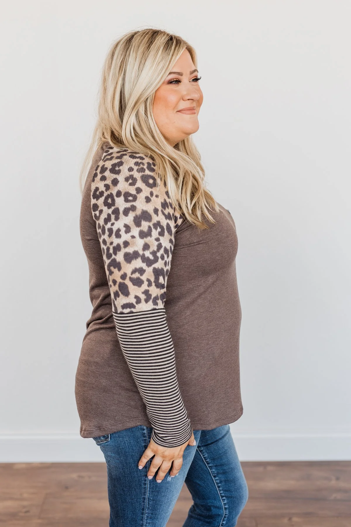 Dreaming About Us Leopard Pocket Top- Brown - Image 10