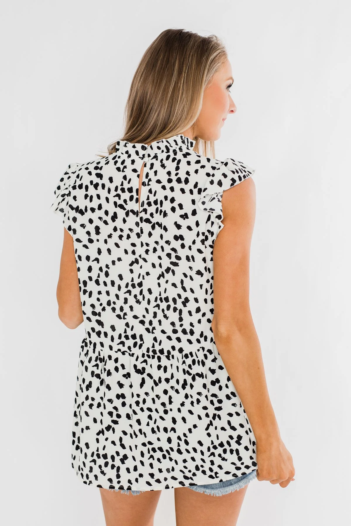 Dreaming of New Adventures Spotted Babydoll Top- Off White - Image 10