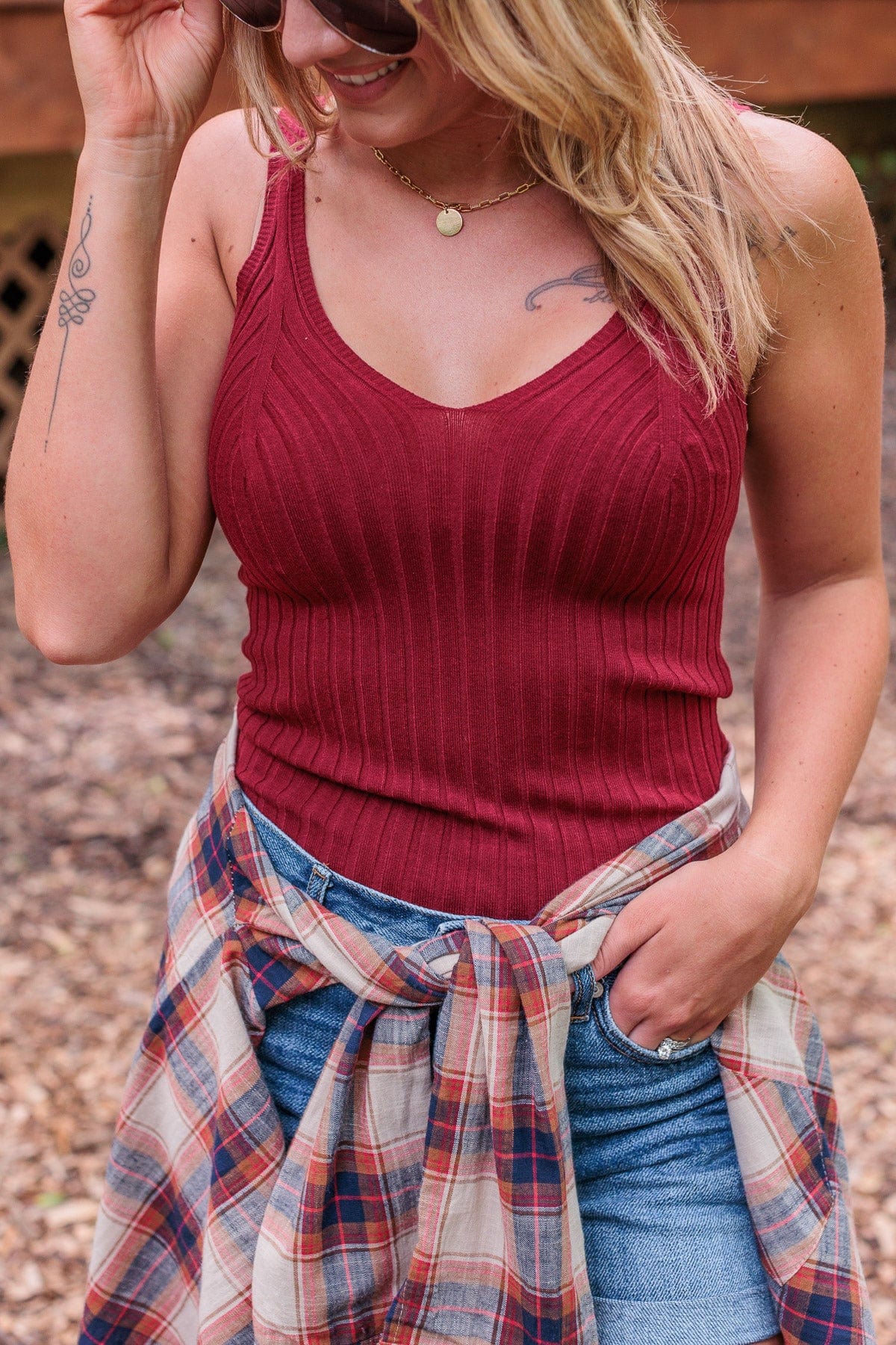 Dreaming Of This Ribbed Tank Top- Burgundy