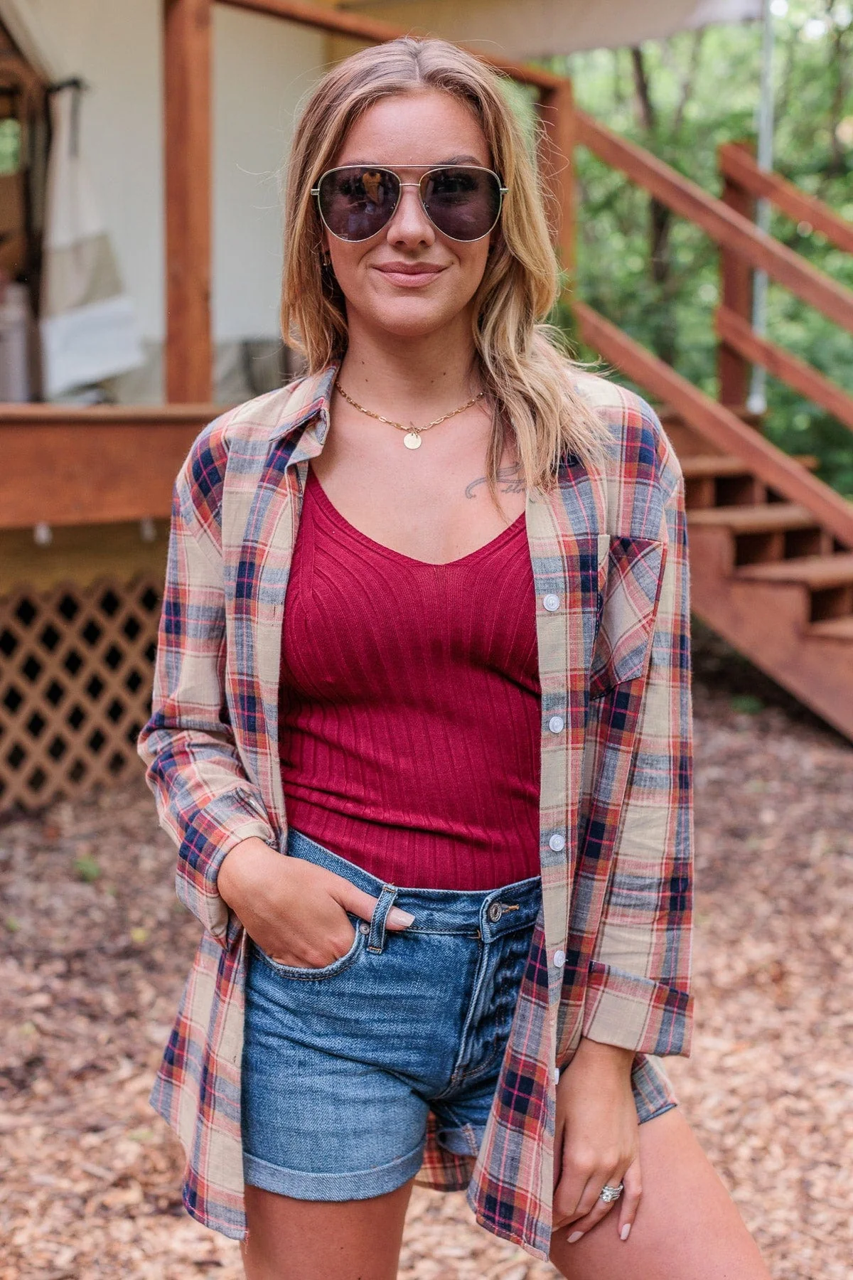 Dreaming Of This Ribbed Tank Top- Burgundy - Image 7