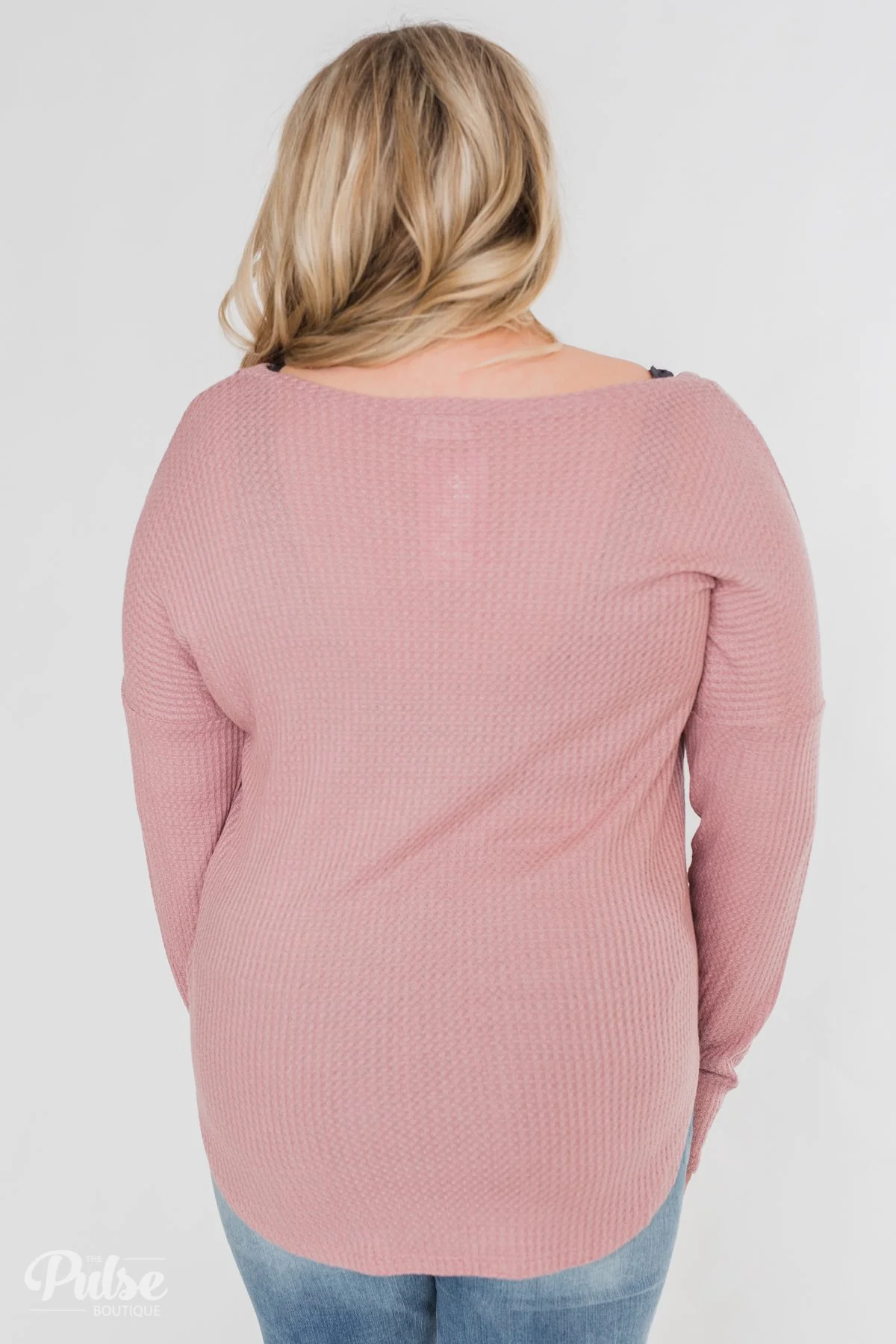 Dreams Come True Criss Cross Waffle Top- Mauve - Image 8