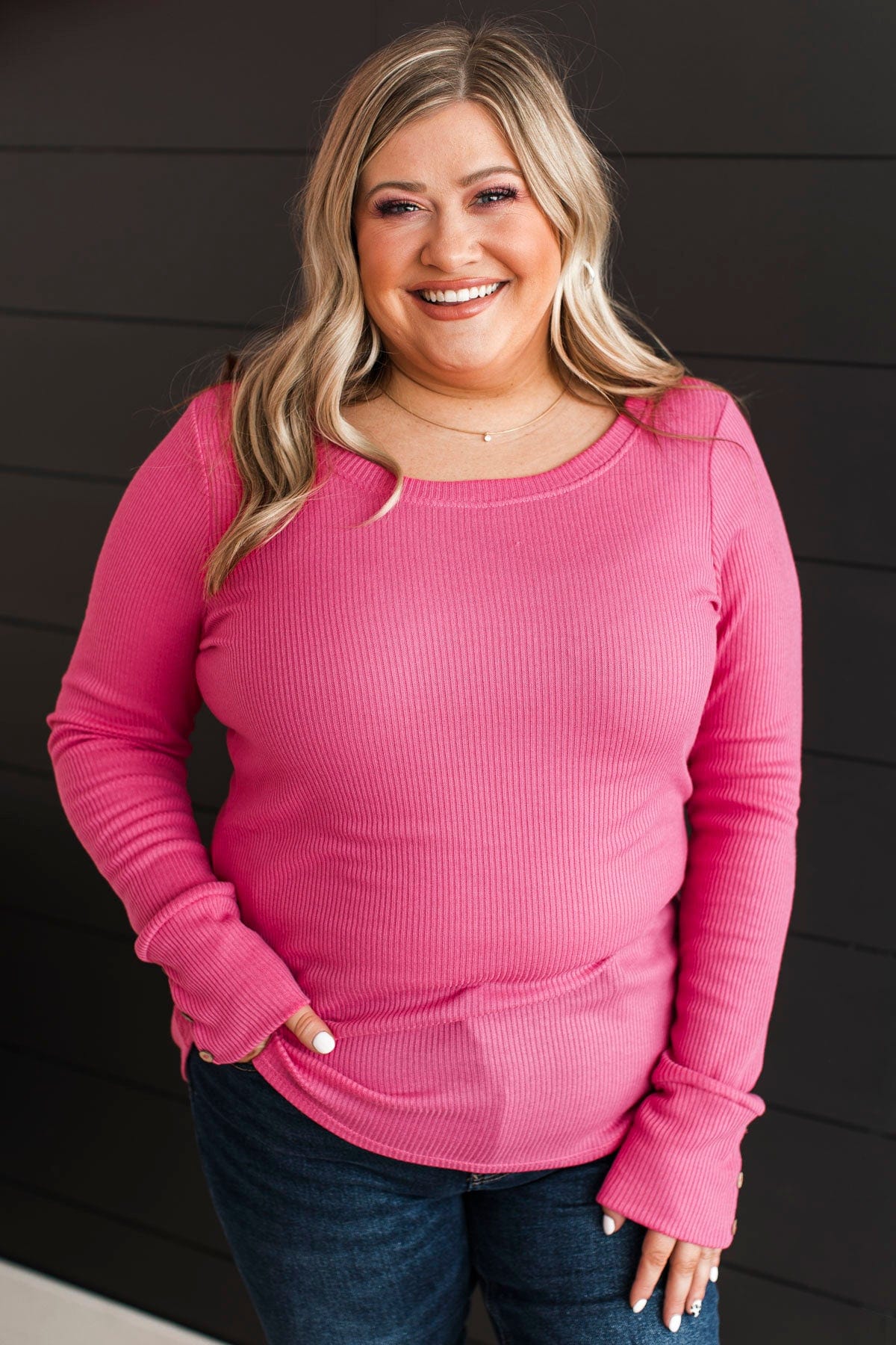 Dreams Of Forever Ribbed Top- Hot Pink - Image 5