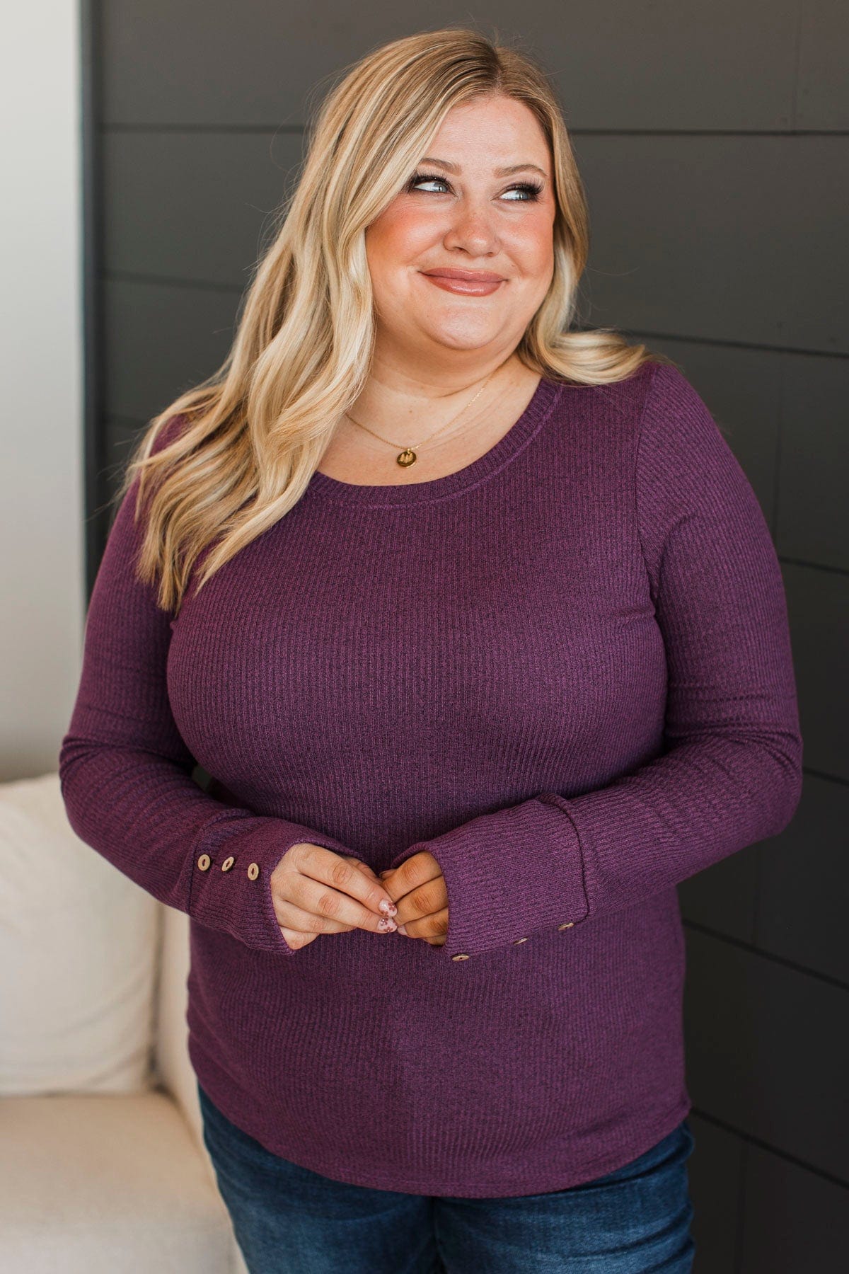 Dreams Of Forever Ribbed Top- Plum