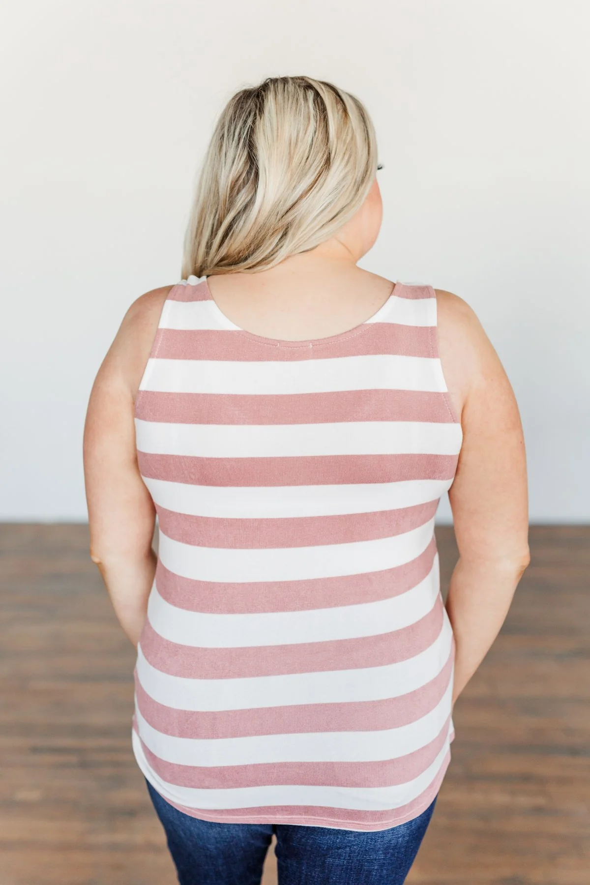 Dreamy Days Striped Button Tank- Ivory & Dusty Peach - Image 9