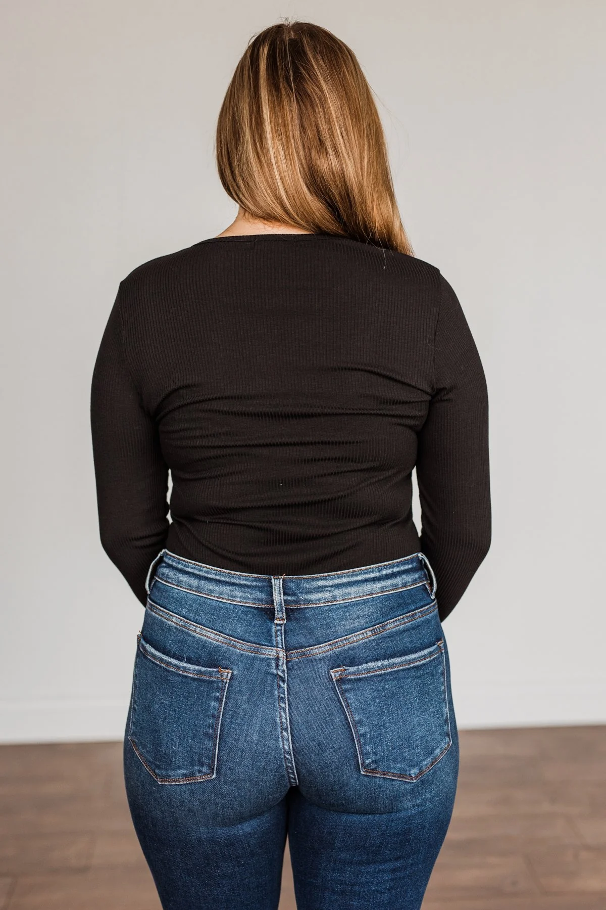 Dress Me Up Henley Bodysuit- Black - Image 13