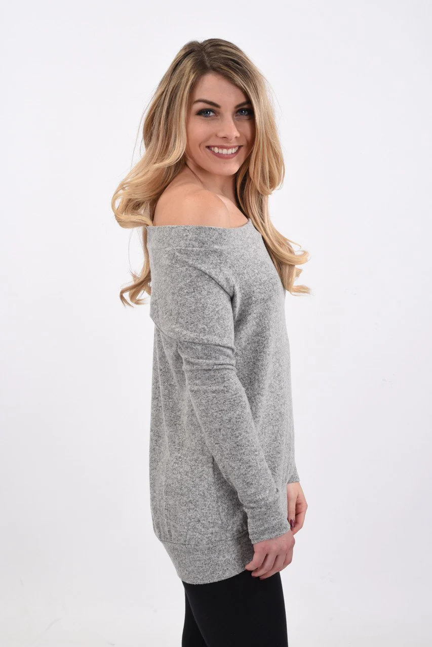Drop Shoulder Top ~ Grey - Image 5