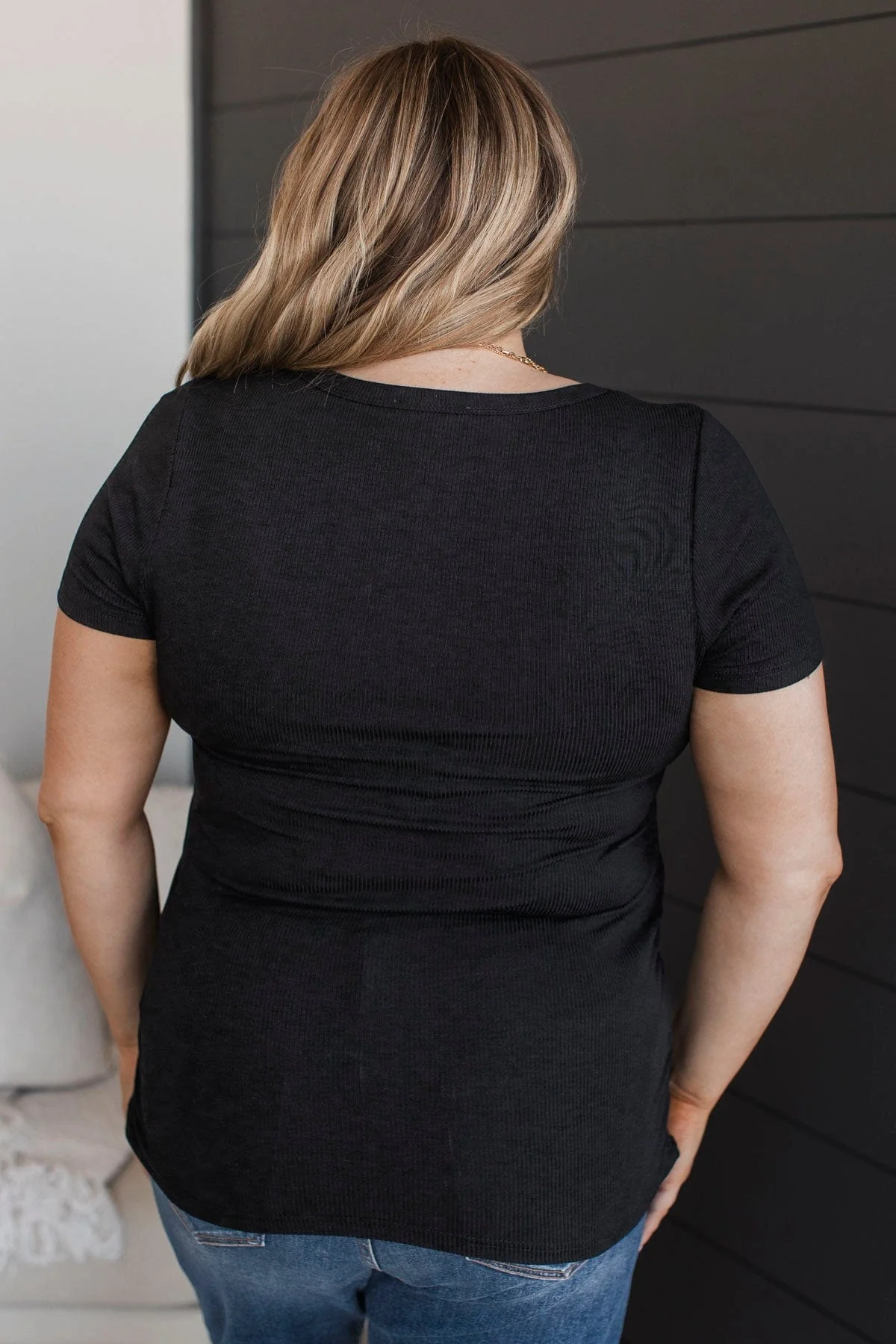 Early Mornings Ruched Top- Black - Image 7