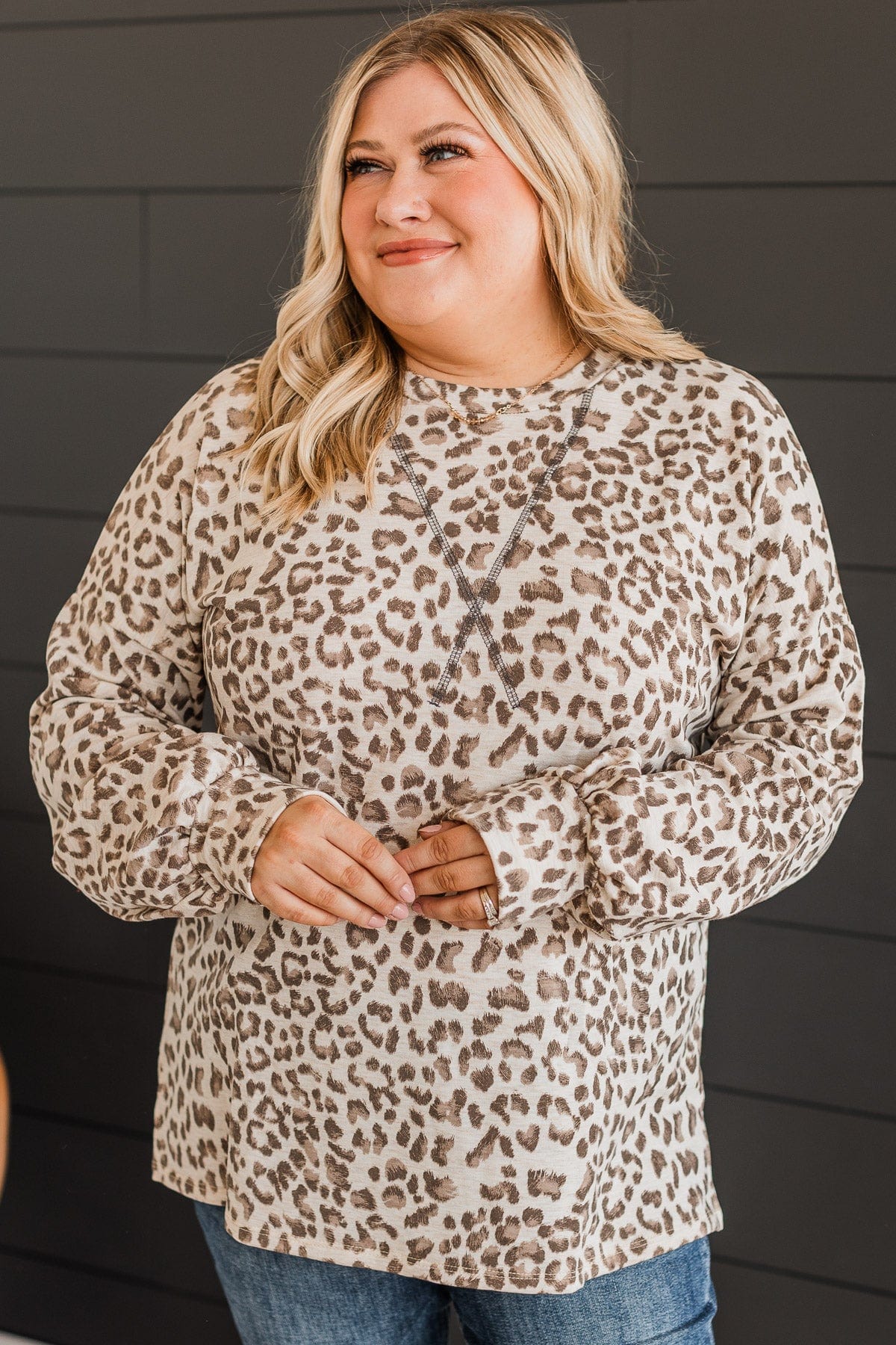 Earn Your Spots Leopard Top- Light Taupe