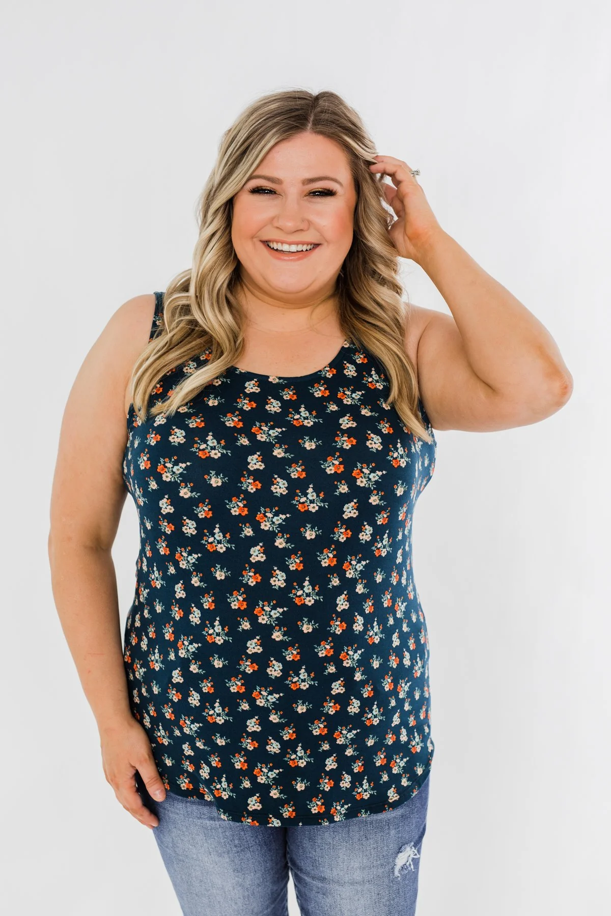 Easily Attracted Floral Tank Top- Dark Teal - Image 7