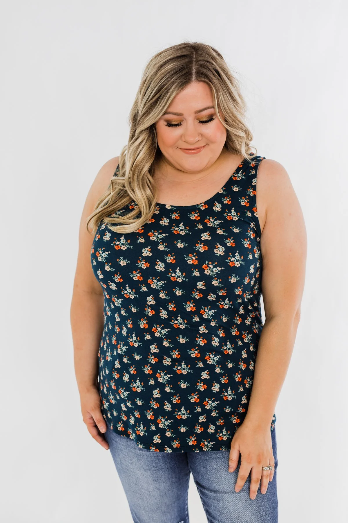 Easily Attracted Floral Tank Top- Dark Teal - Image 8
