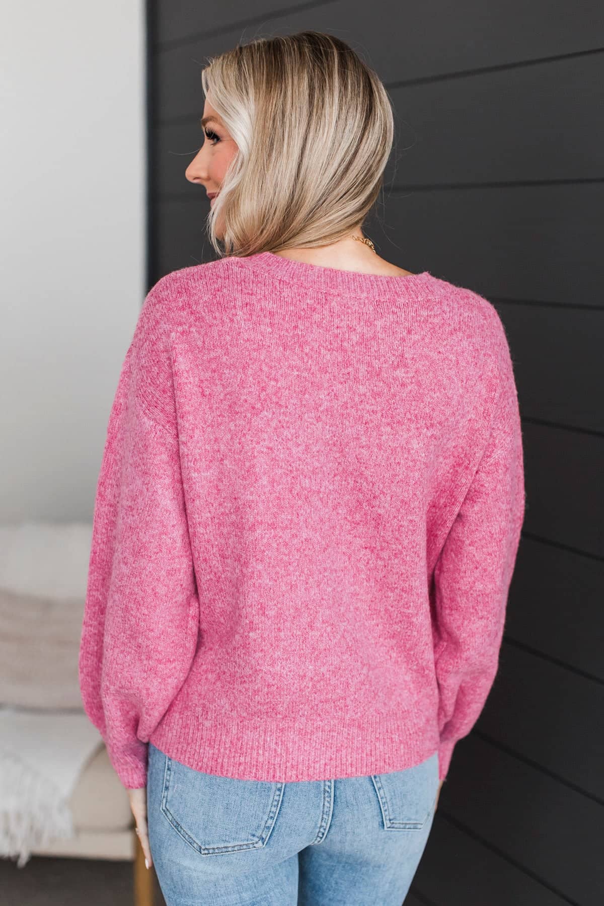 Easily Gorgeous Embroidered Knit Sweater- Hot Pink - Image 7