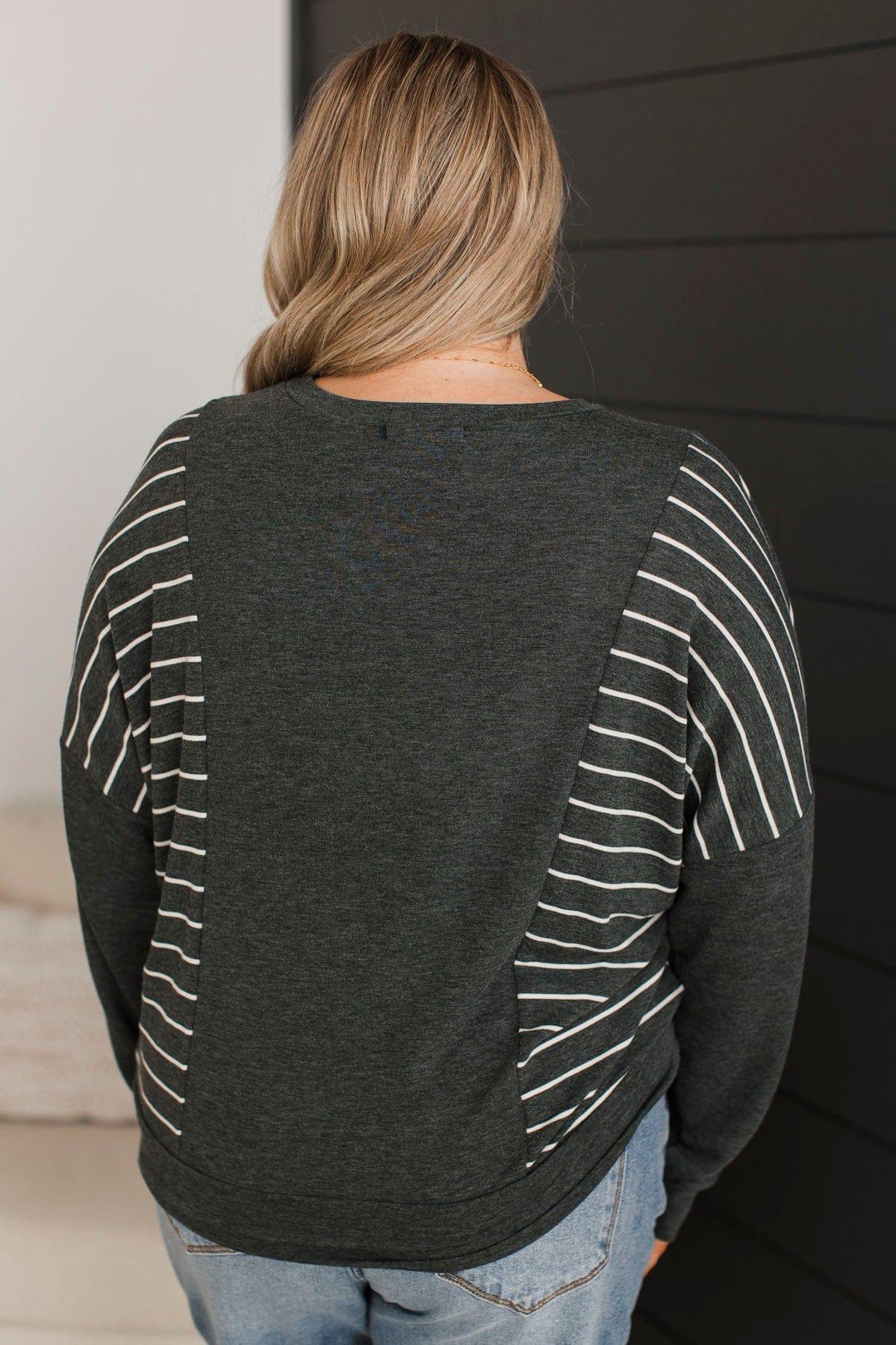 Easily Persuaded Dolman Sleeve Top- Charcoal - Image 7