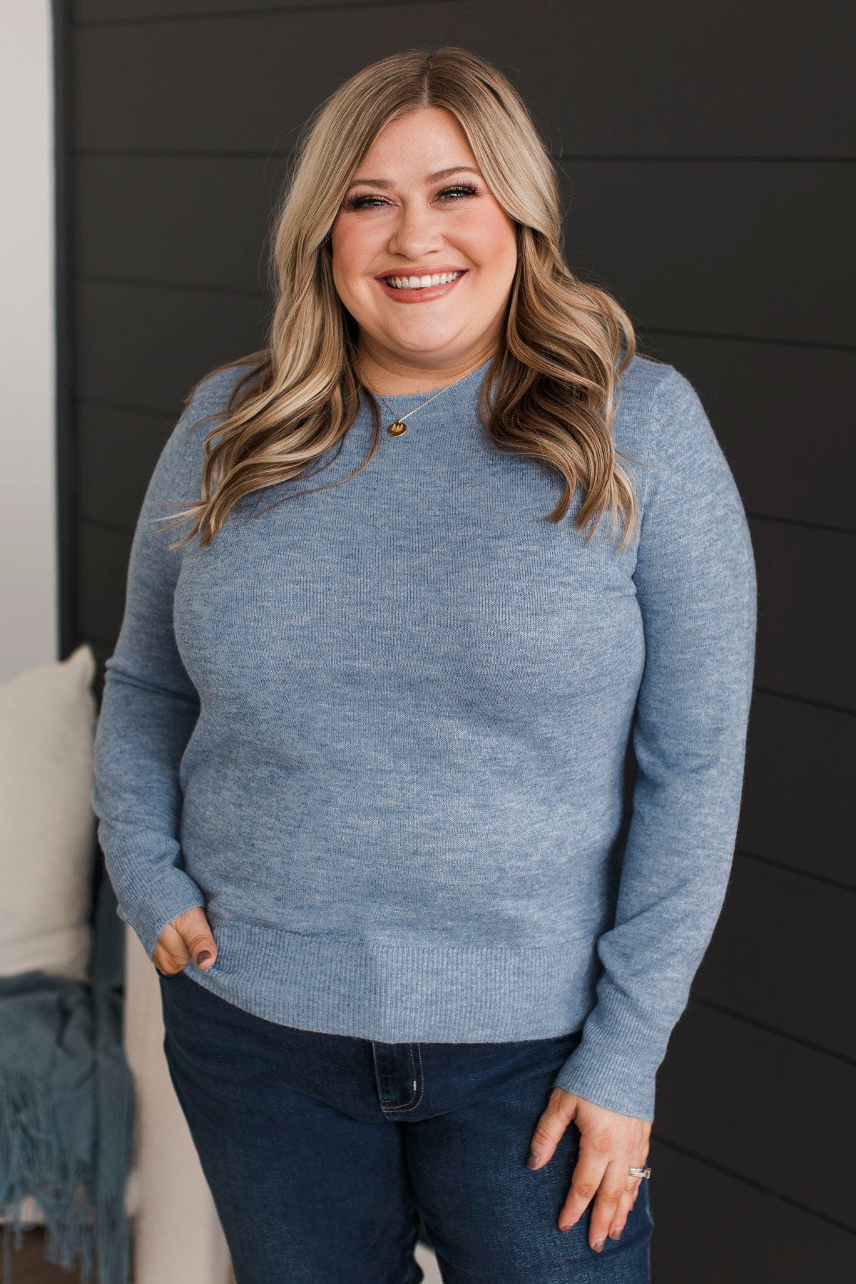 Easy To Remember Lightweight Sweater- Blue - Image 2