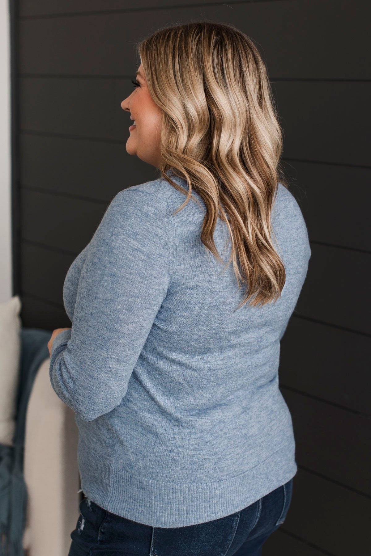 Easy To Remember Lightweight Sweater- Blue - Image 3