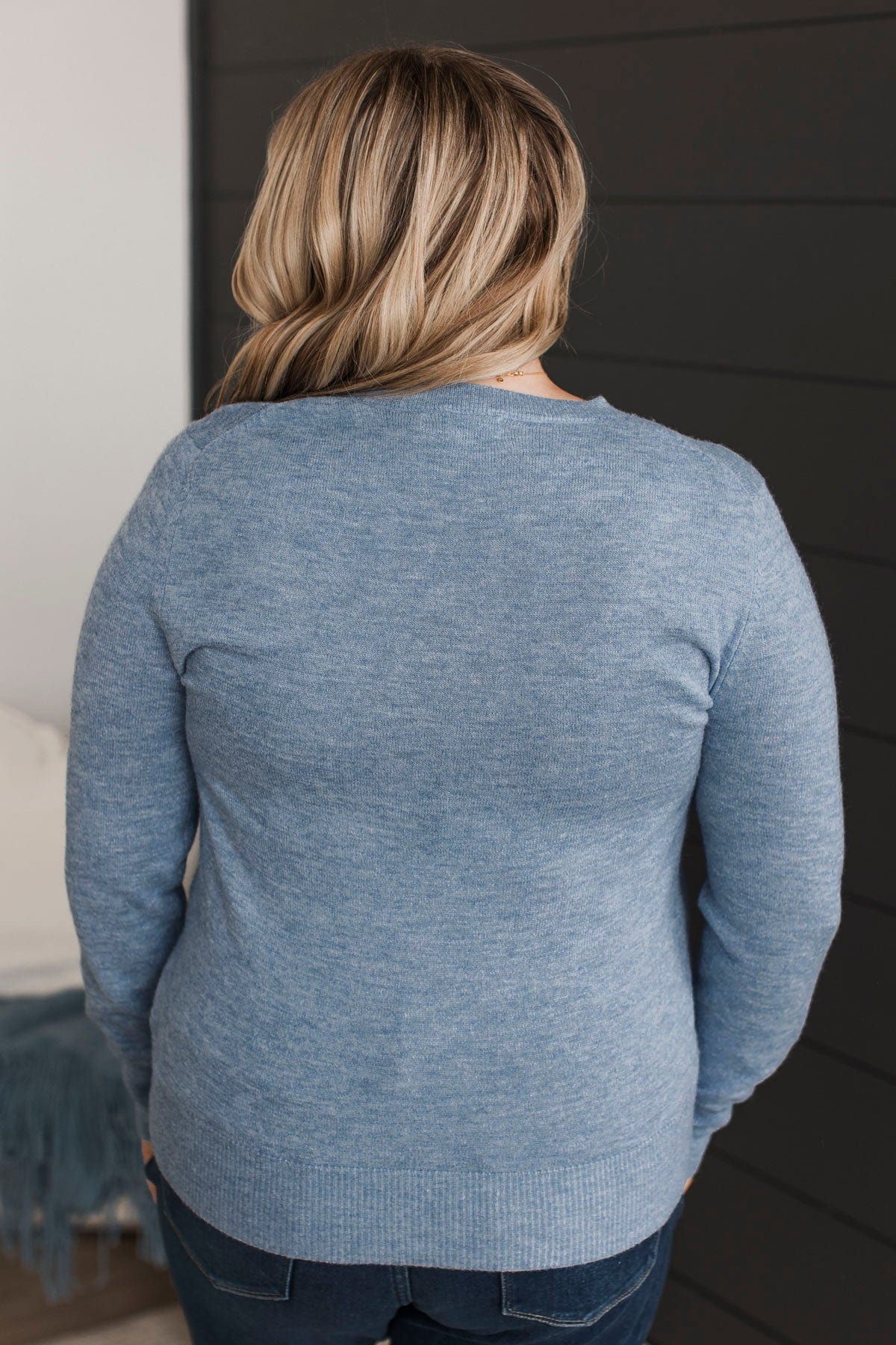 Easy To Remember Lightweight Sweater- Blue - Image 4