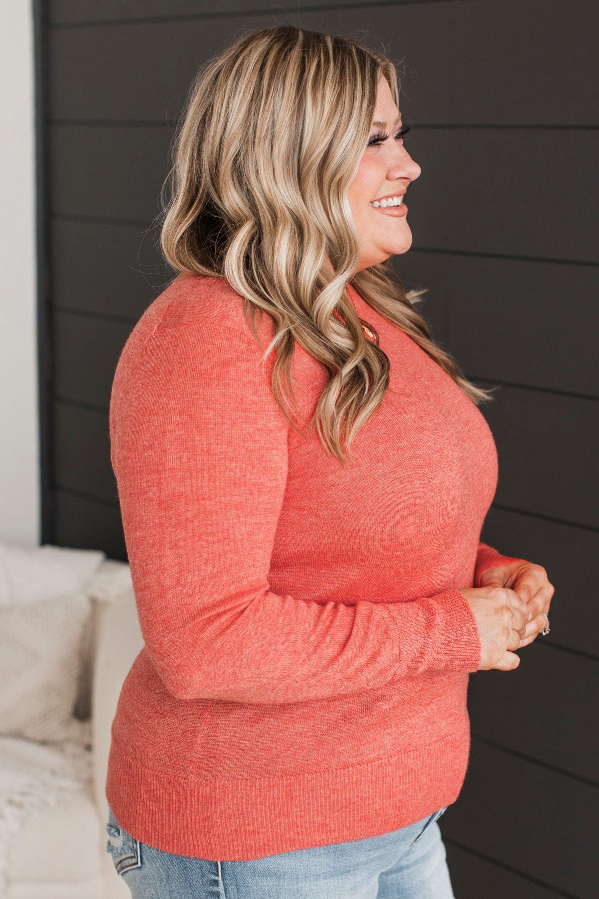 Easy To Remember Lightweight Sweater- Dark Orange - Image 6