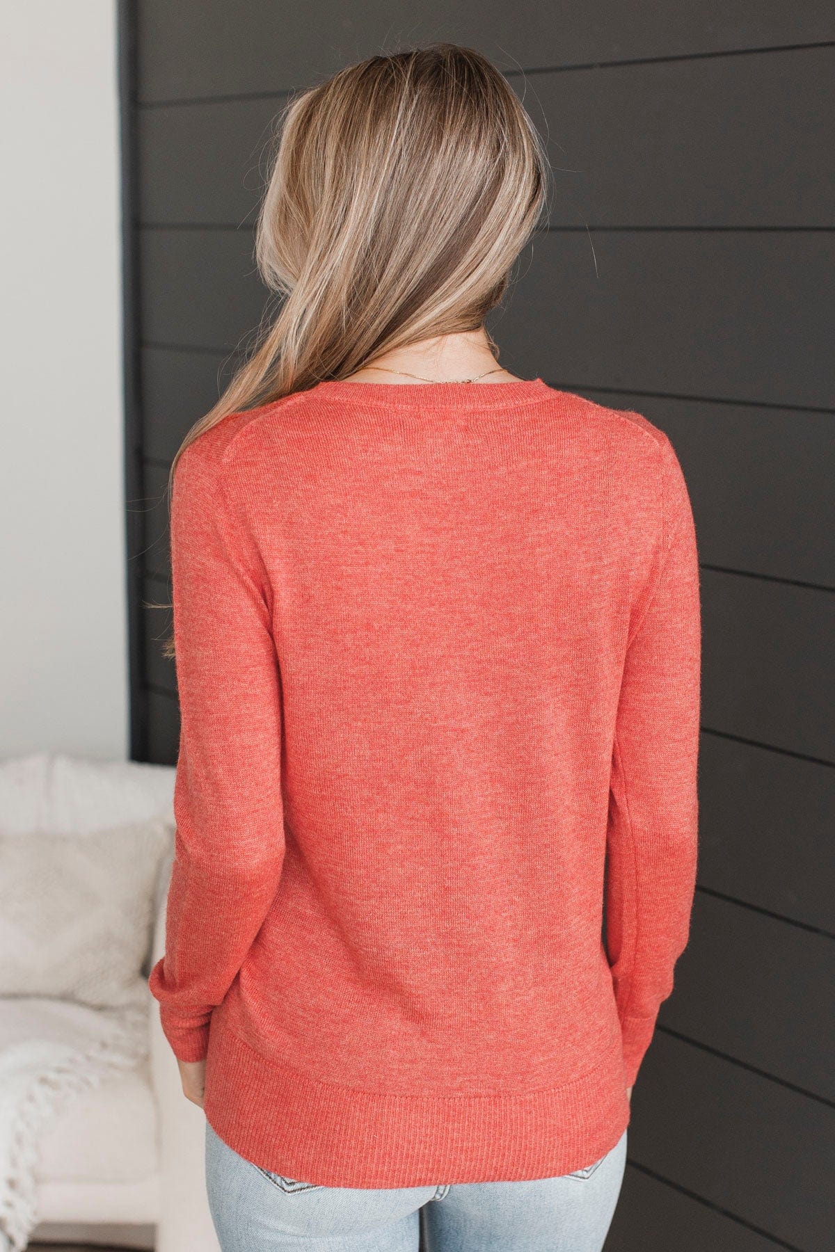 Easy To Remember Lightweight Sweater- Dark Orange - Image 7