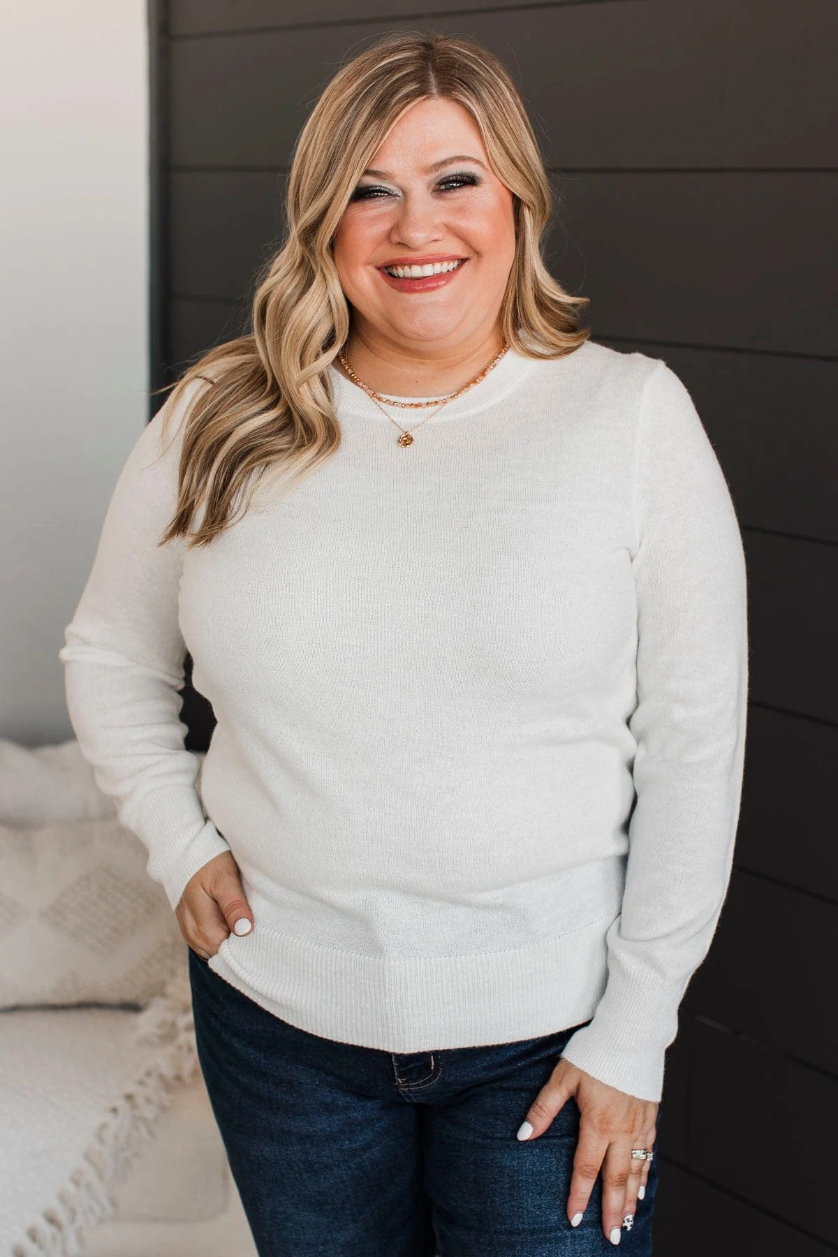 Easy To Remember Lightweight Sweater- Ivory - Image 3