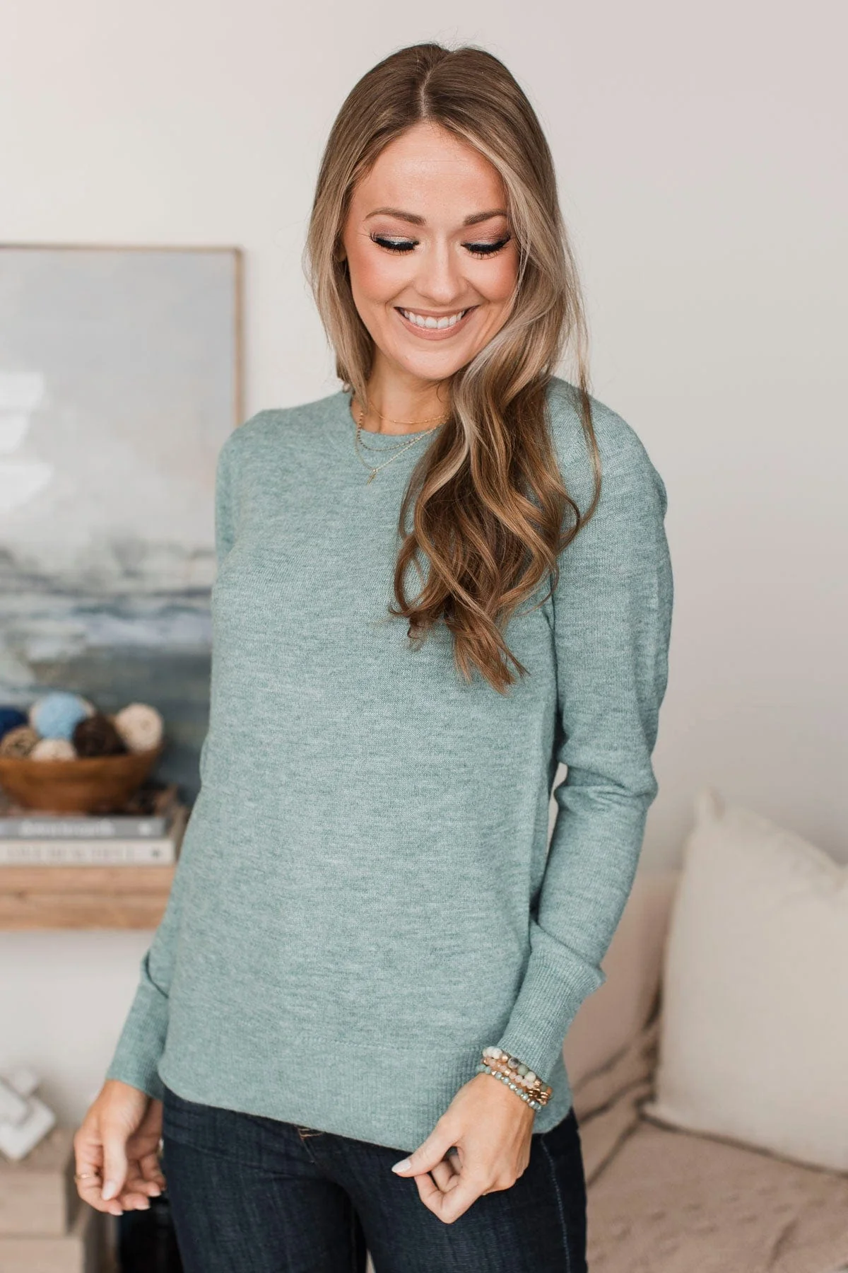 Easy To Remember Lightweight Sweater- Sage - Image 5