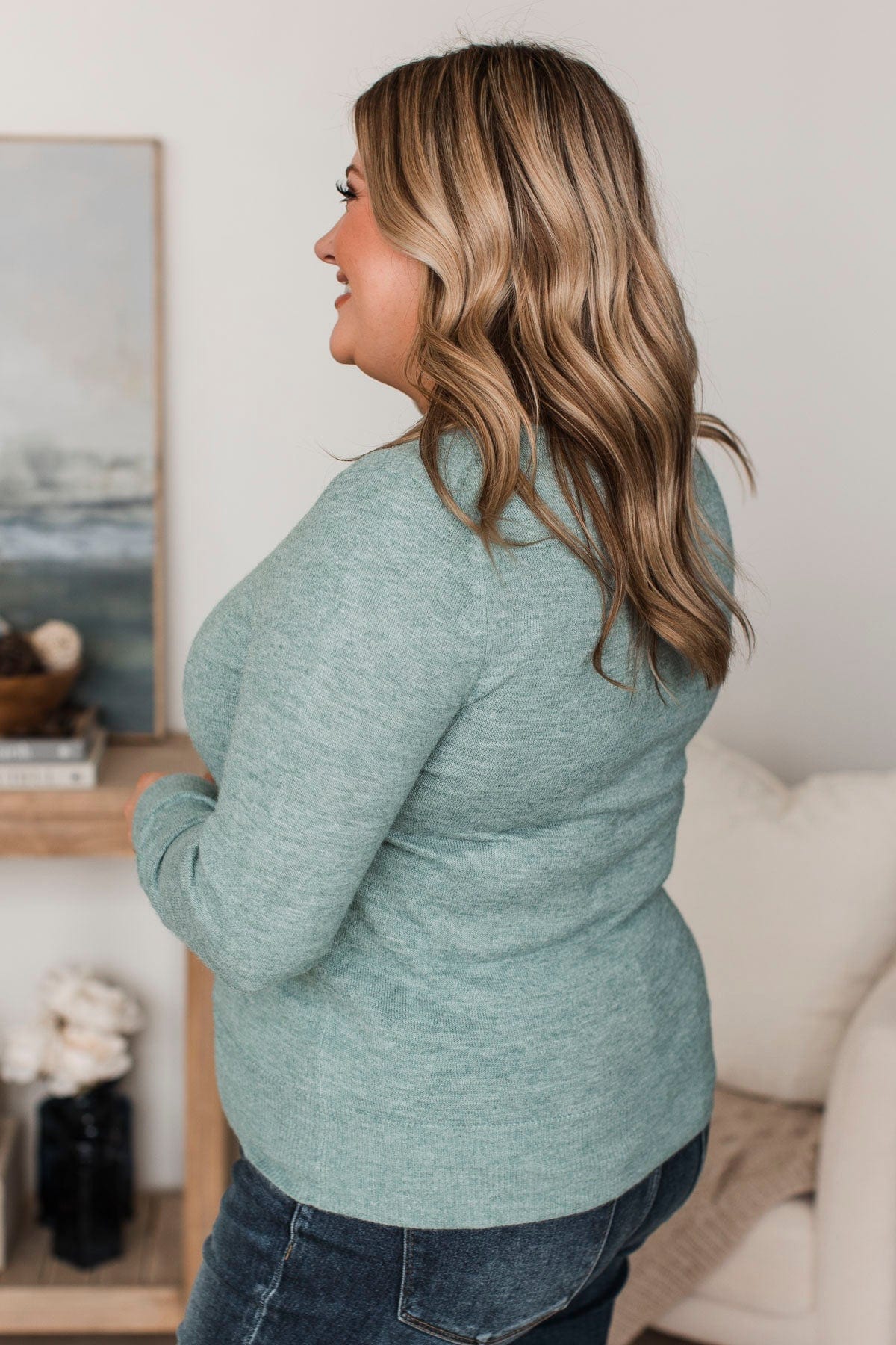 Easy To Remember Lightweight Sweater- Sage - Image 6